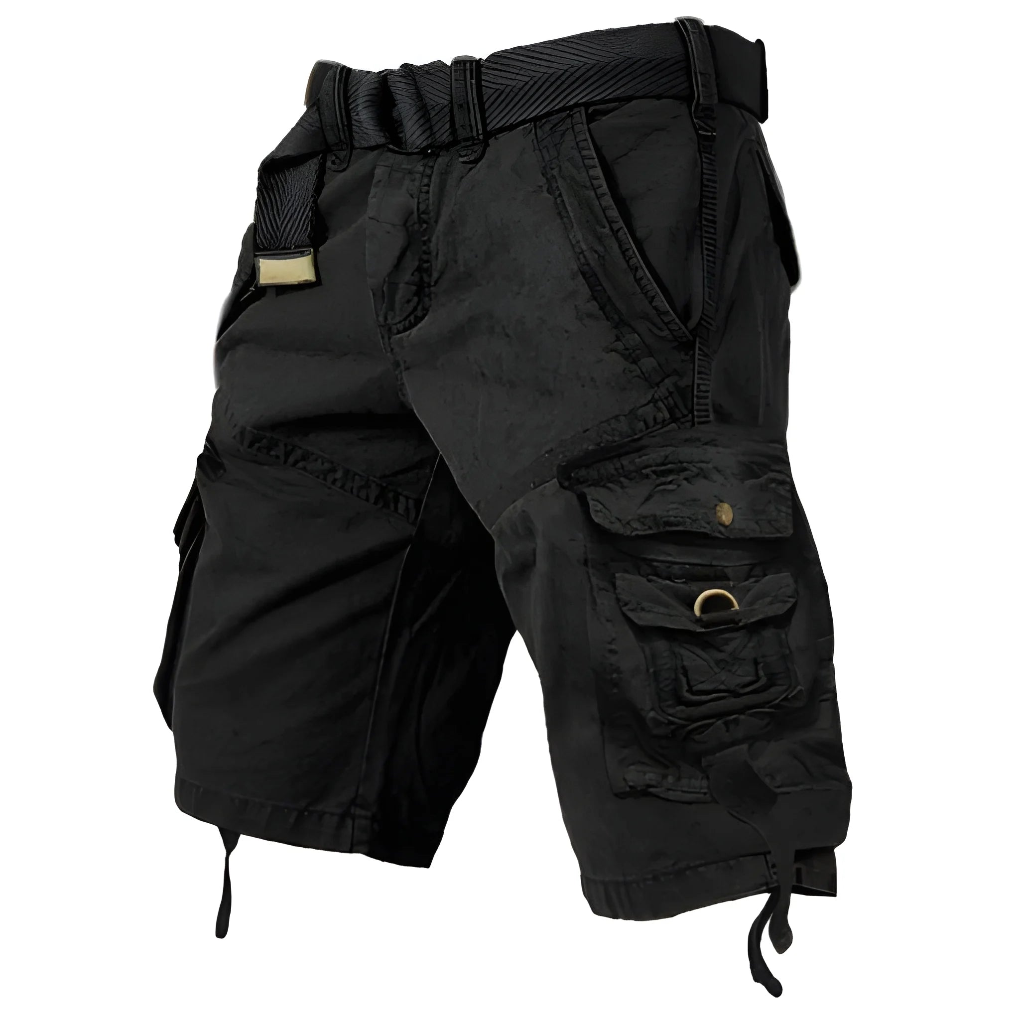Men's Cargo Casual Shorts with Drawstring Waist and Pockets