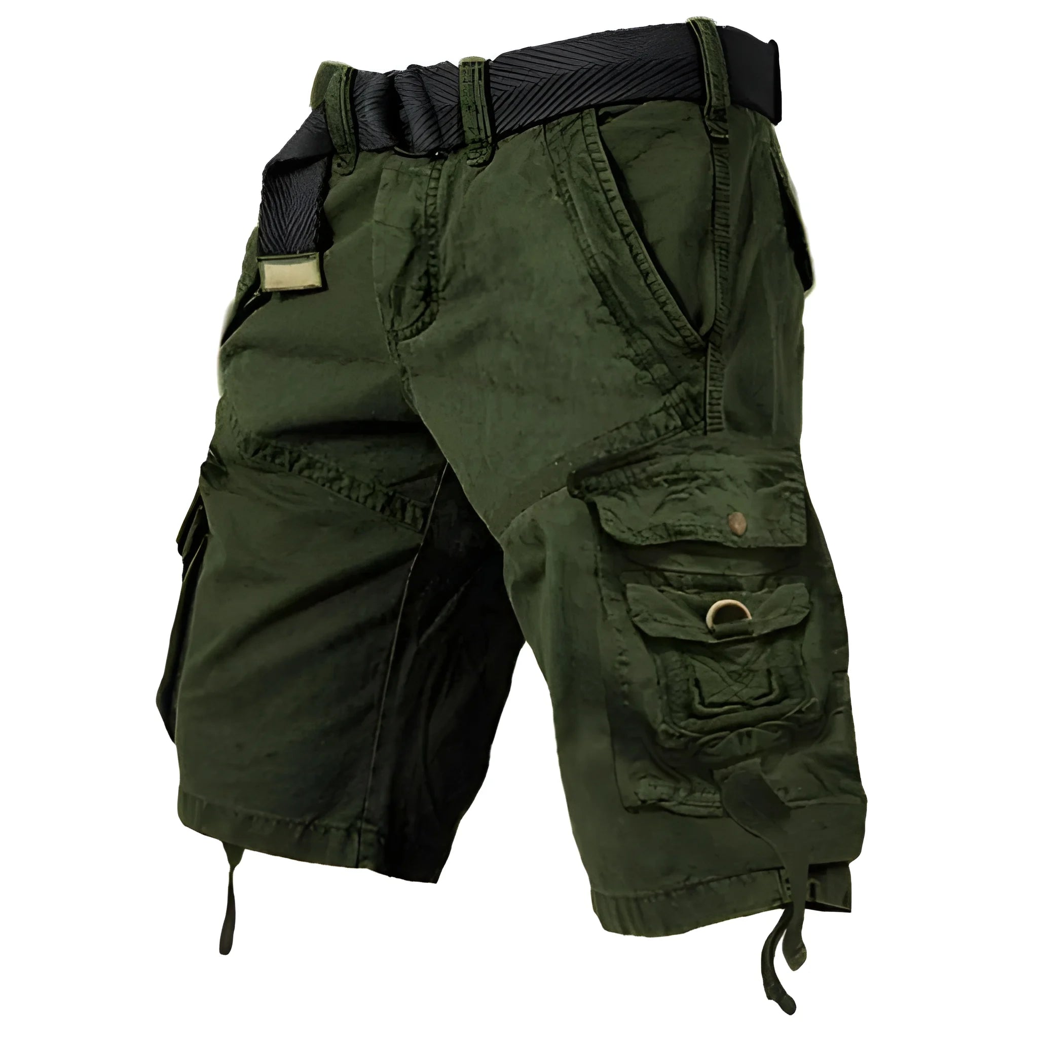 Men's Cargo Casual Shorts with Drawstring Waist and Pockets
