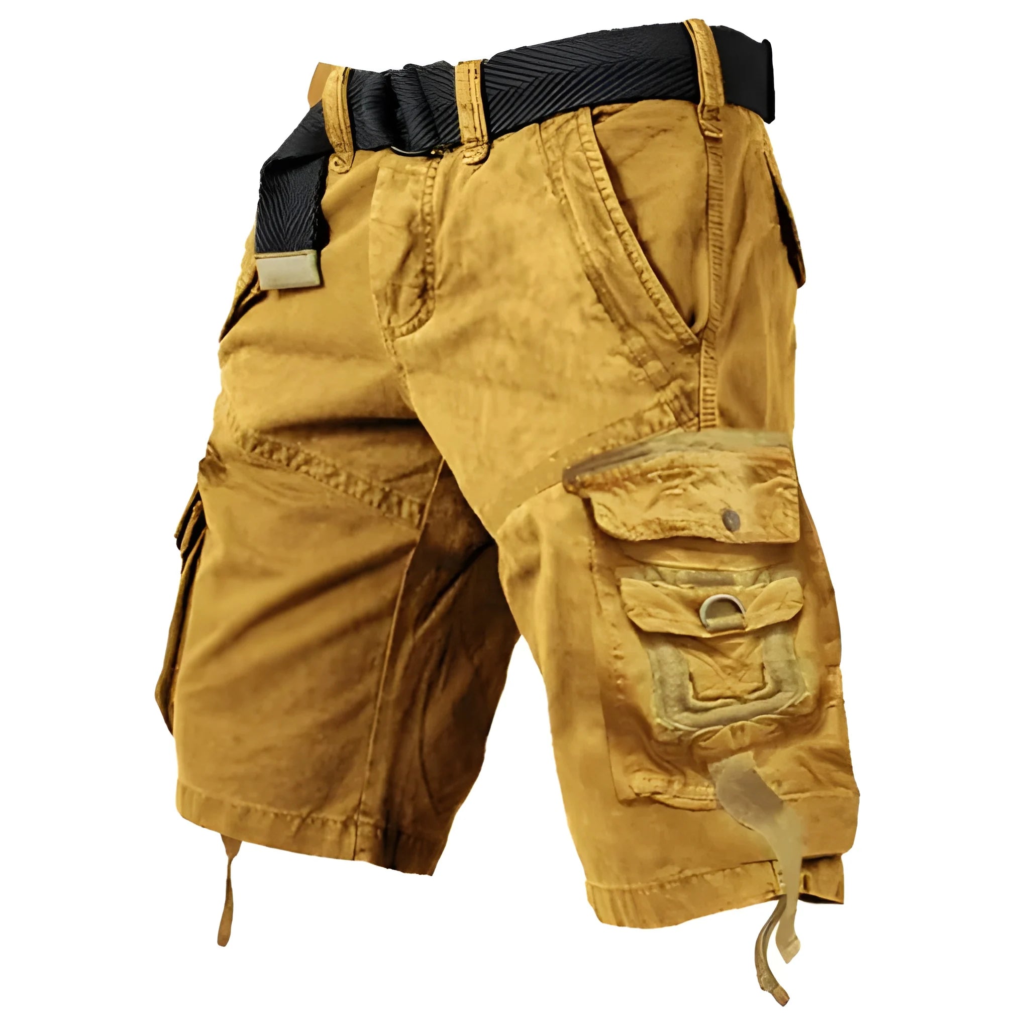 Men's Cargo Casual Shorts with Drawstring Waist and Pockets