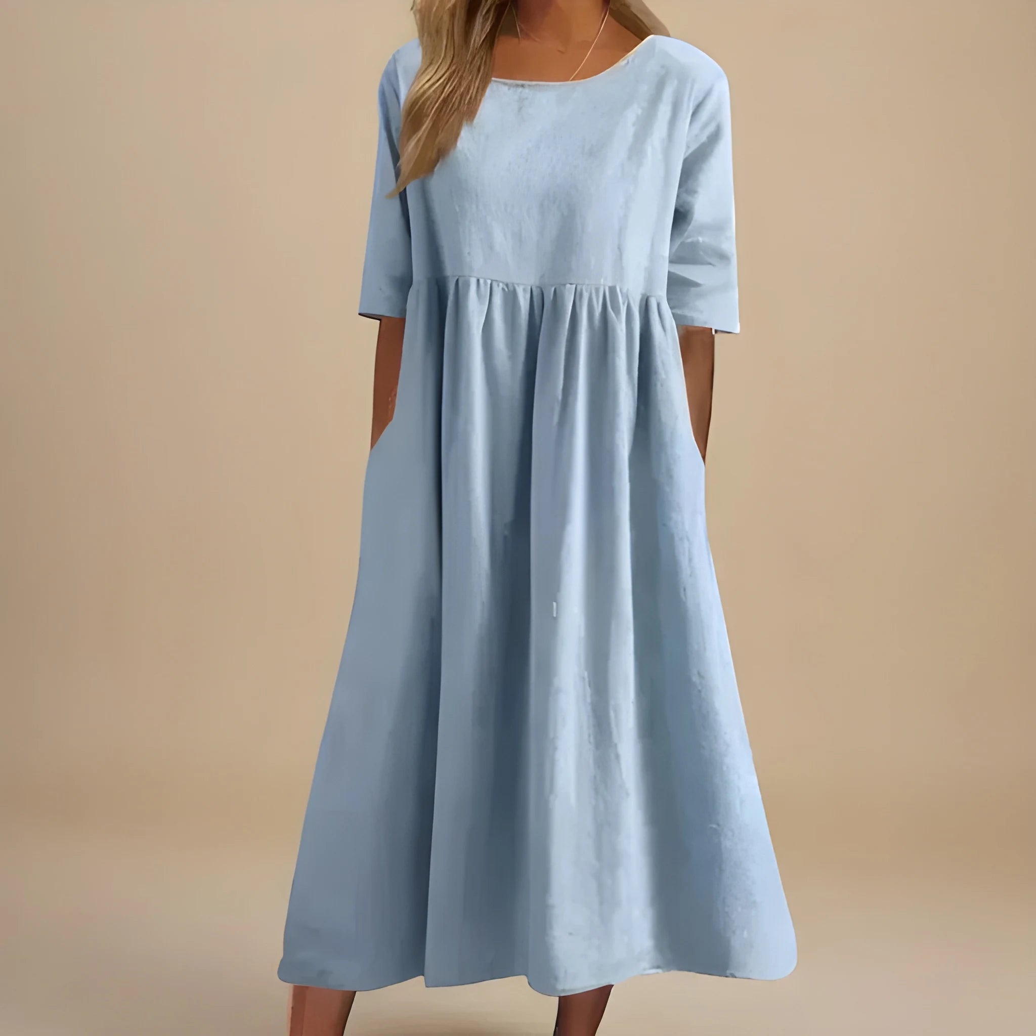 Women's Casual Flowy Midi Summer Dress with Pockets