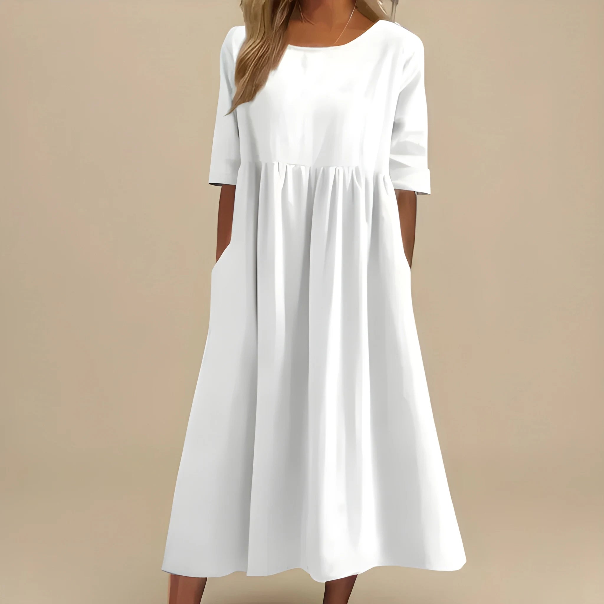 Women's Casual Flowy Midi Summer Dress with Pockets