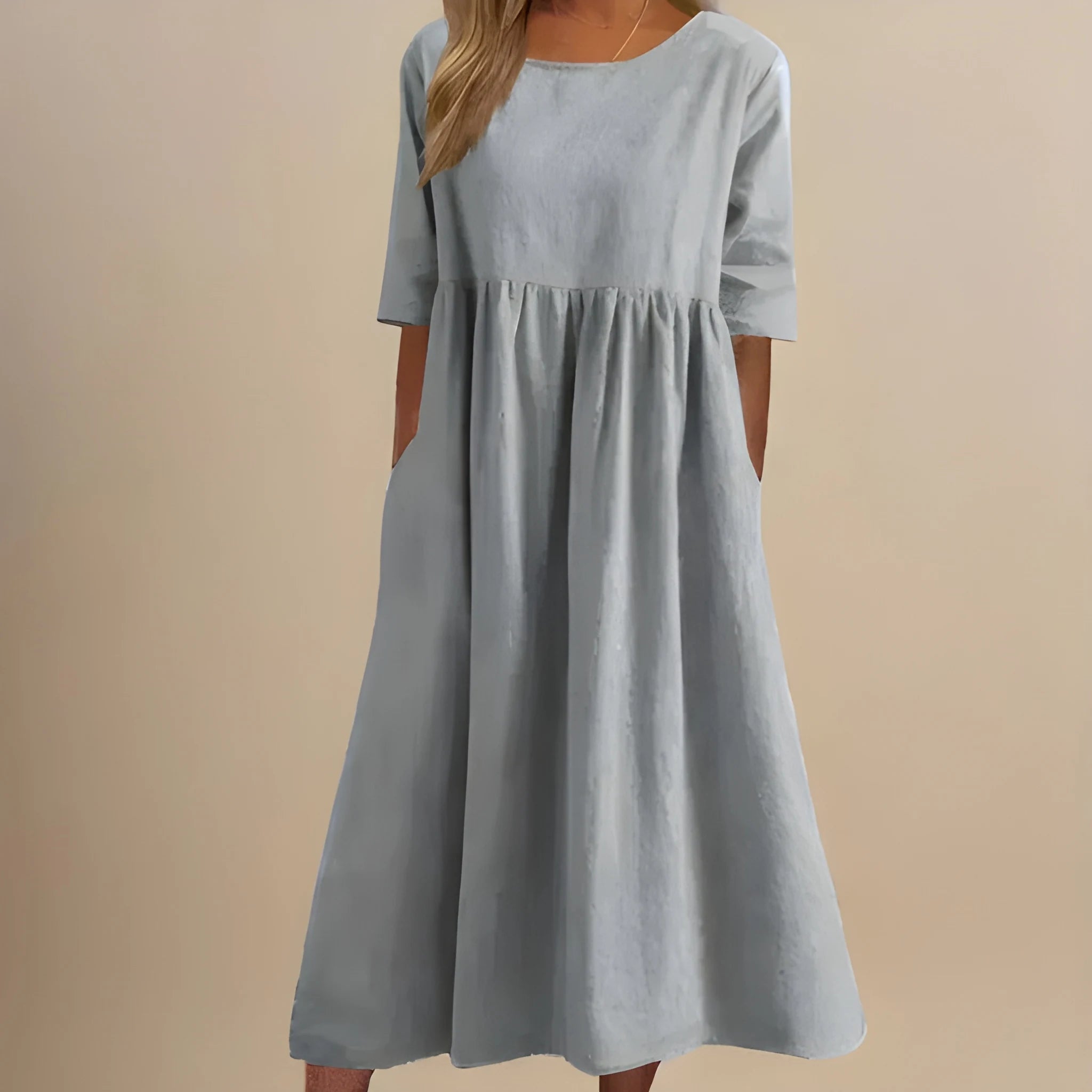 Women's Casual Flowy Midi Summer Dress with Pockets