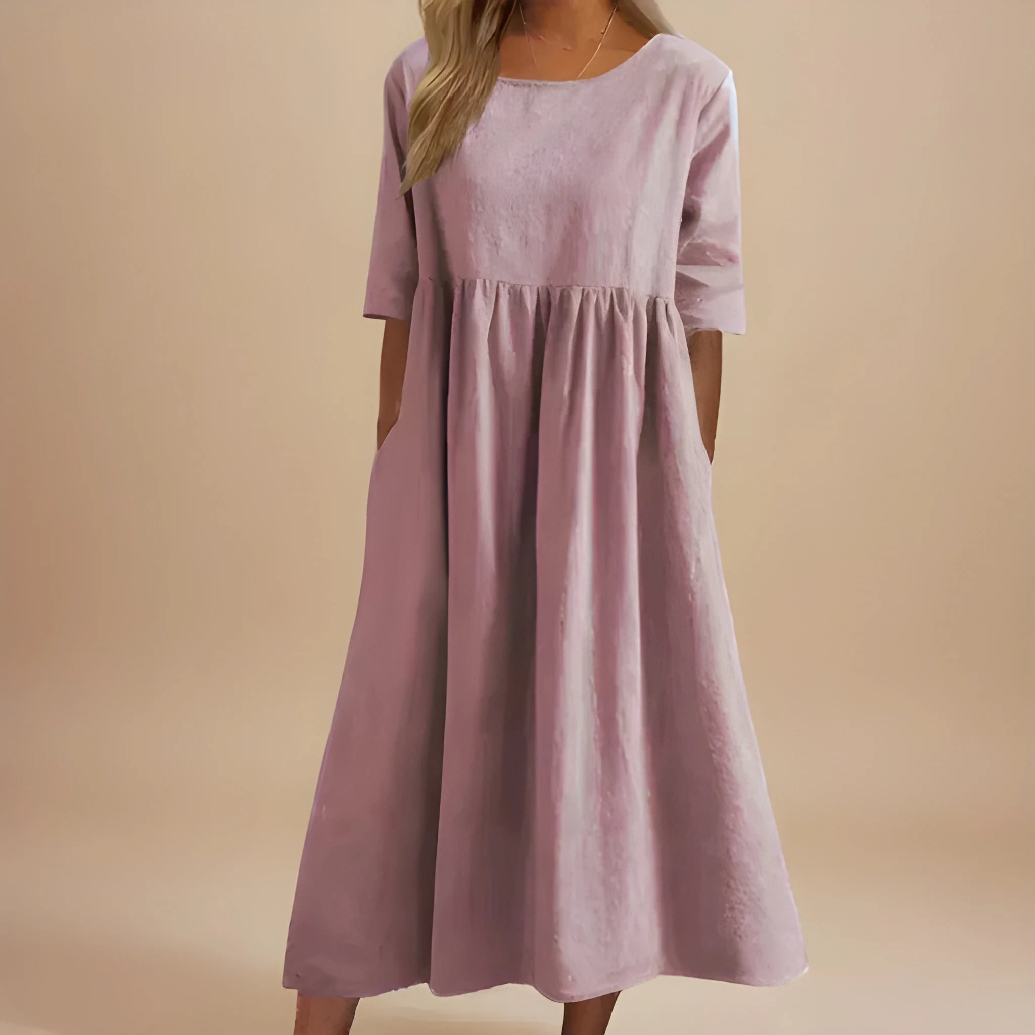Women's Casual Flowy Midi Summer Dress with Pockets