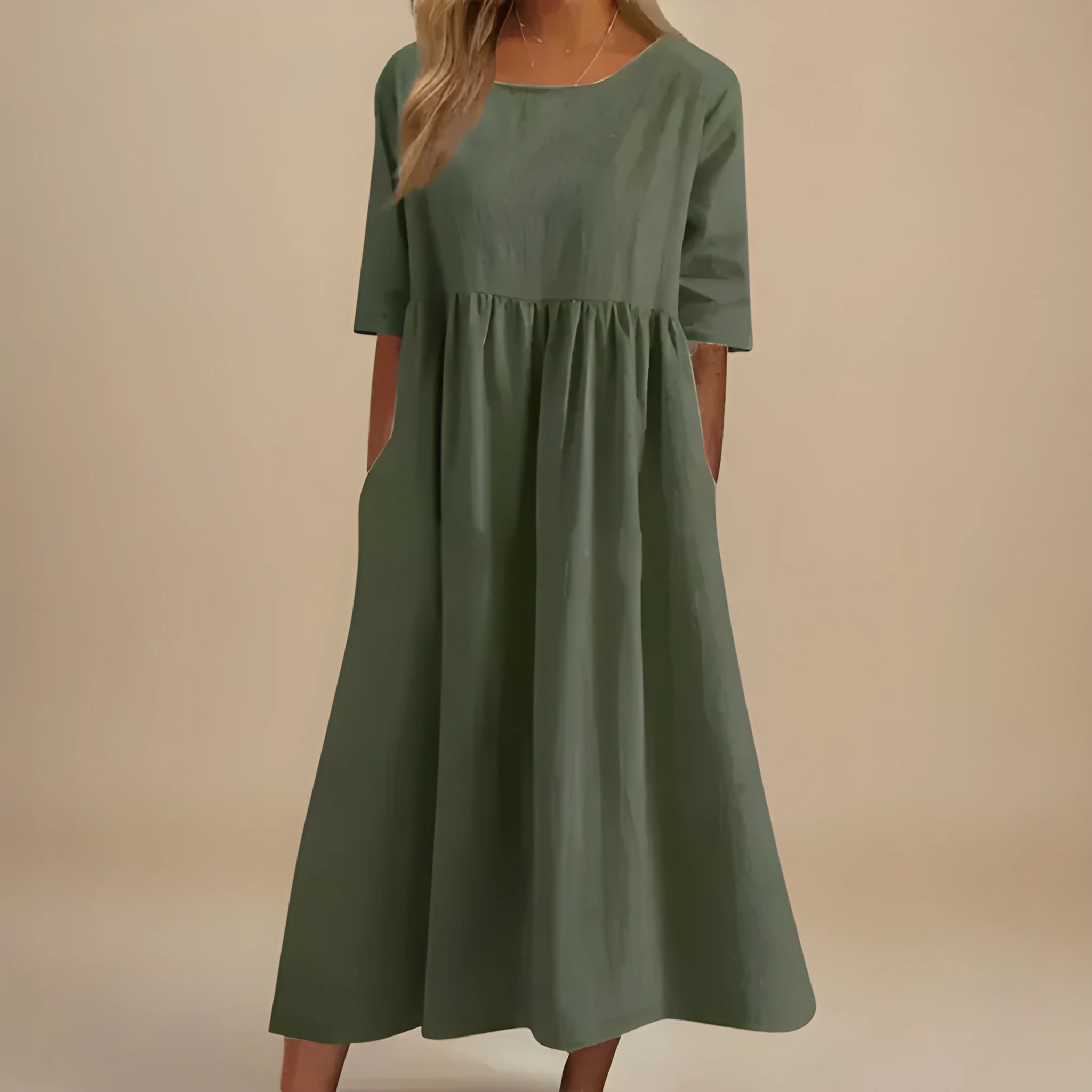 Women's Casual Flowy Midi Summer Dress with Pockets