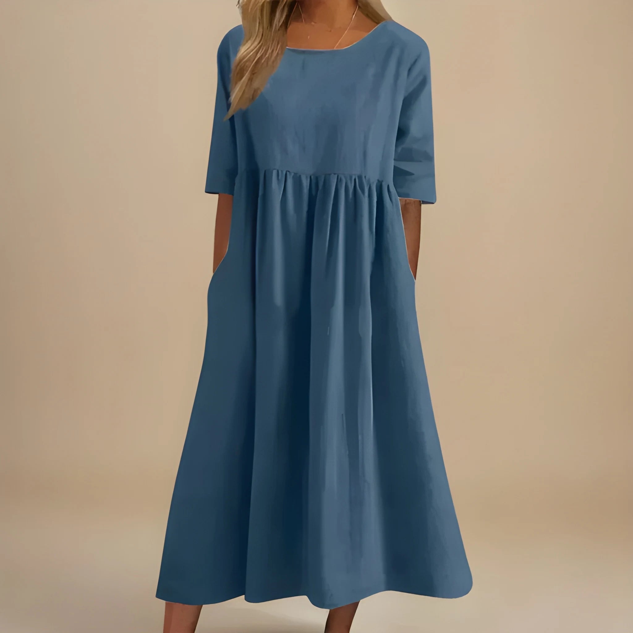 Women's Casual Flowy Midi Summer Dress with Pockets