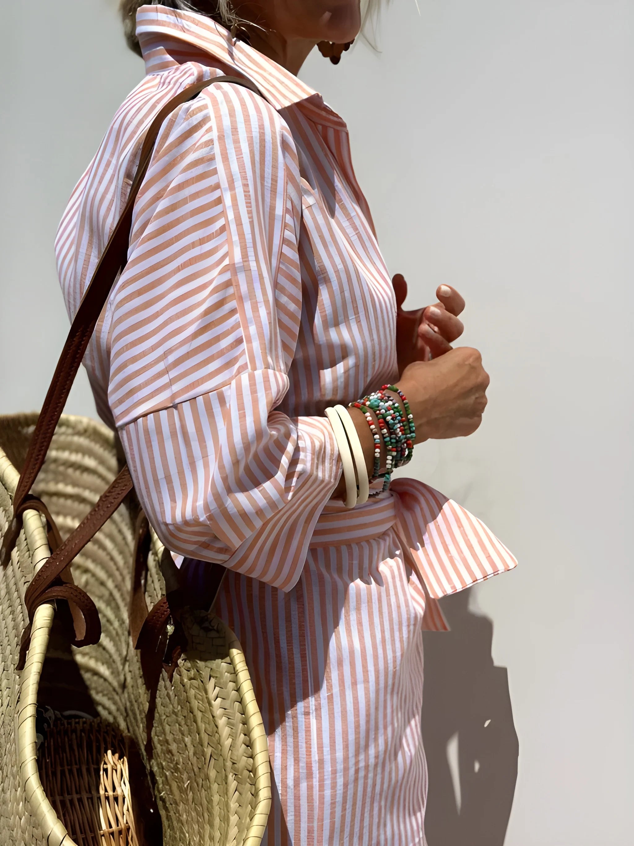 Women's Casual Printed Midi Summer Dress with 3/4 Sleeve