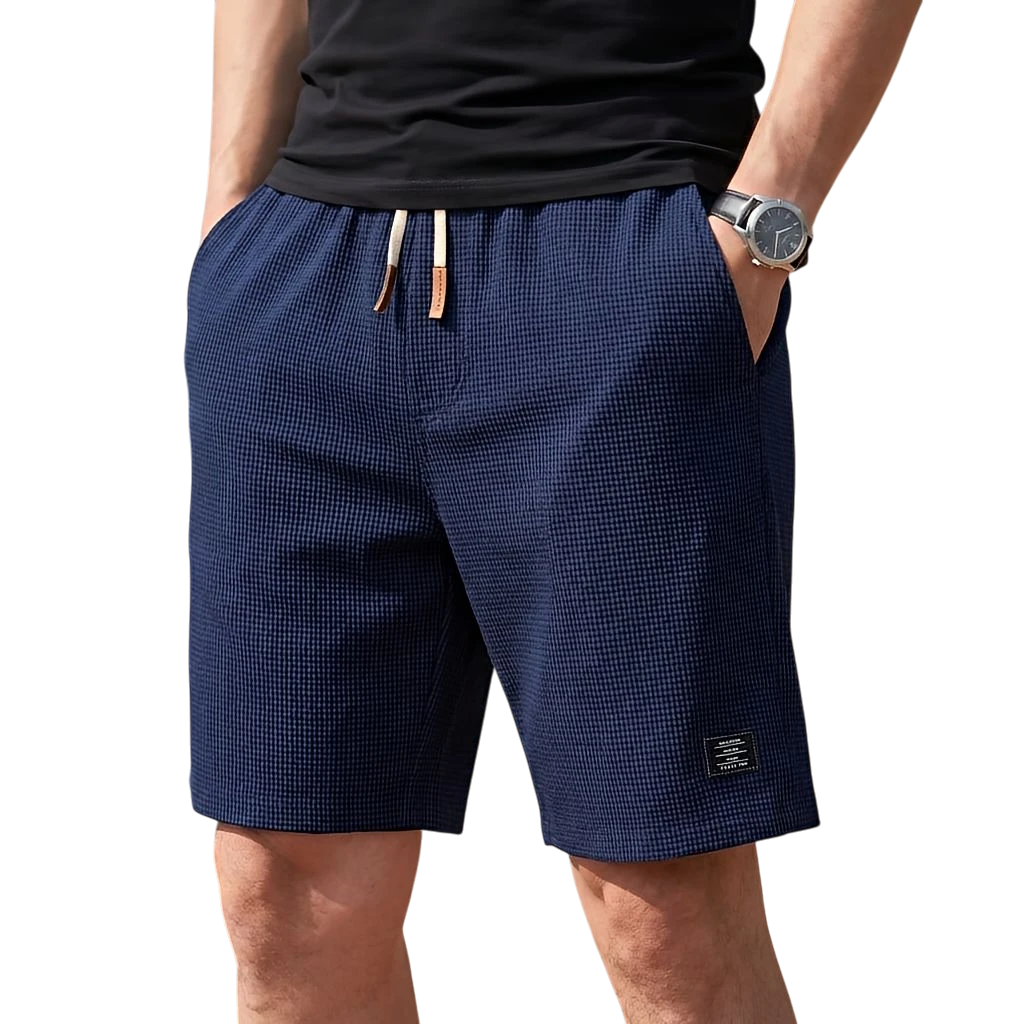 Men's Summer Casual Shorts with Elastic Waist and Drawstring Waist