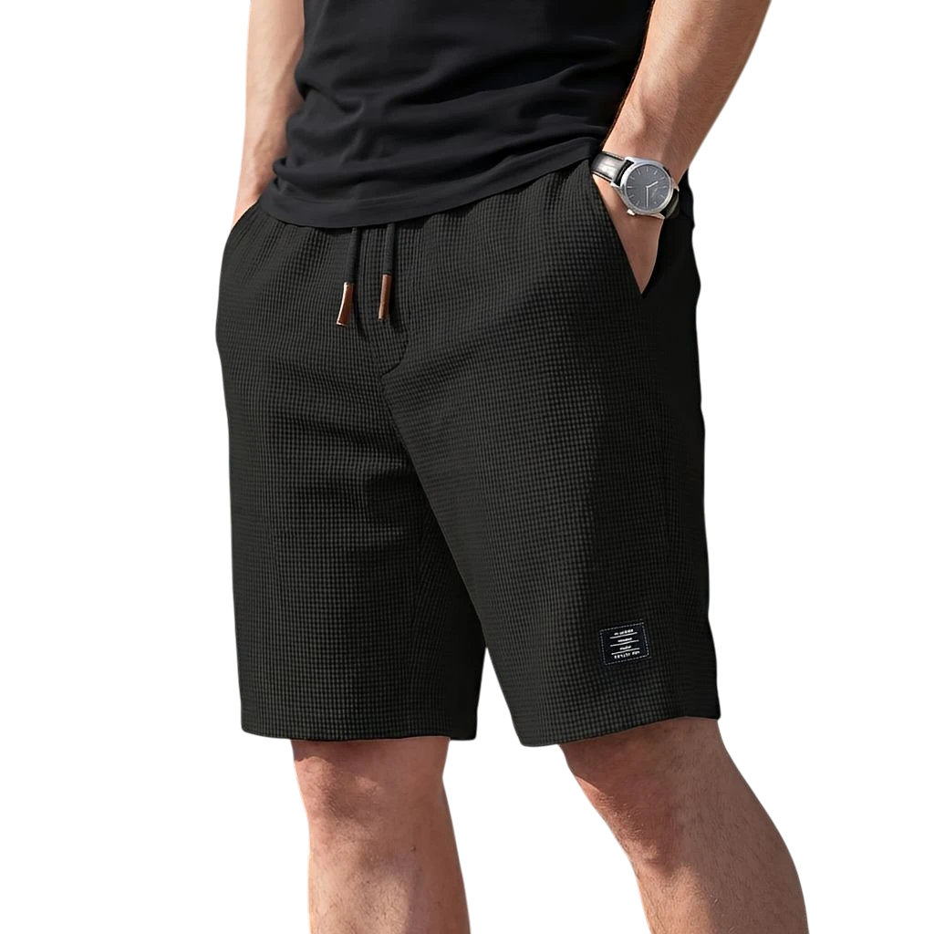 Men's Summer Casual Shorts with Elastic Waist and Drawstring Waist