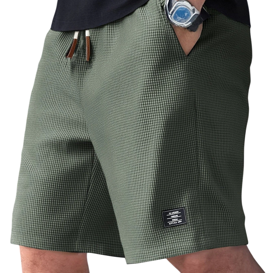 Men's Summer Casual Shorts with Elastic Waist and Drawstring Waist