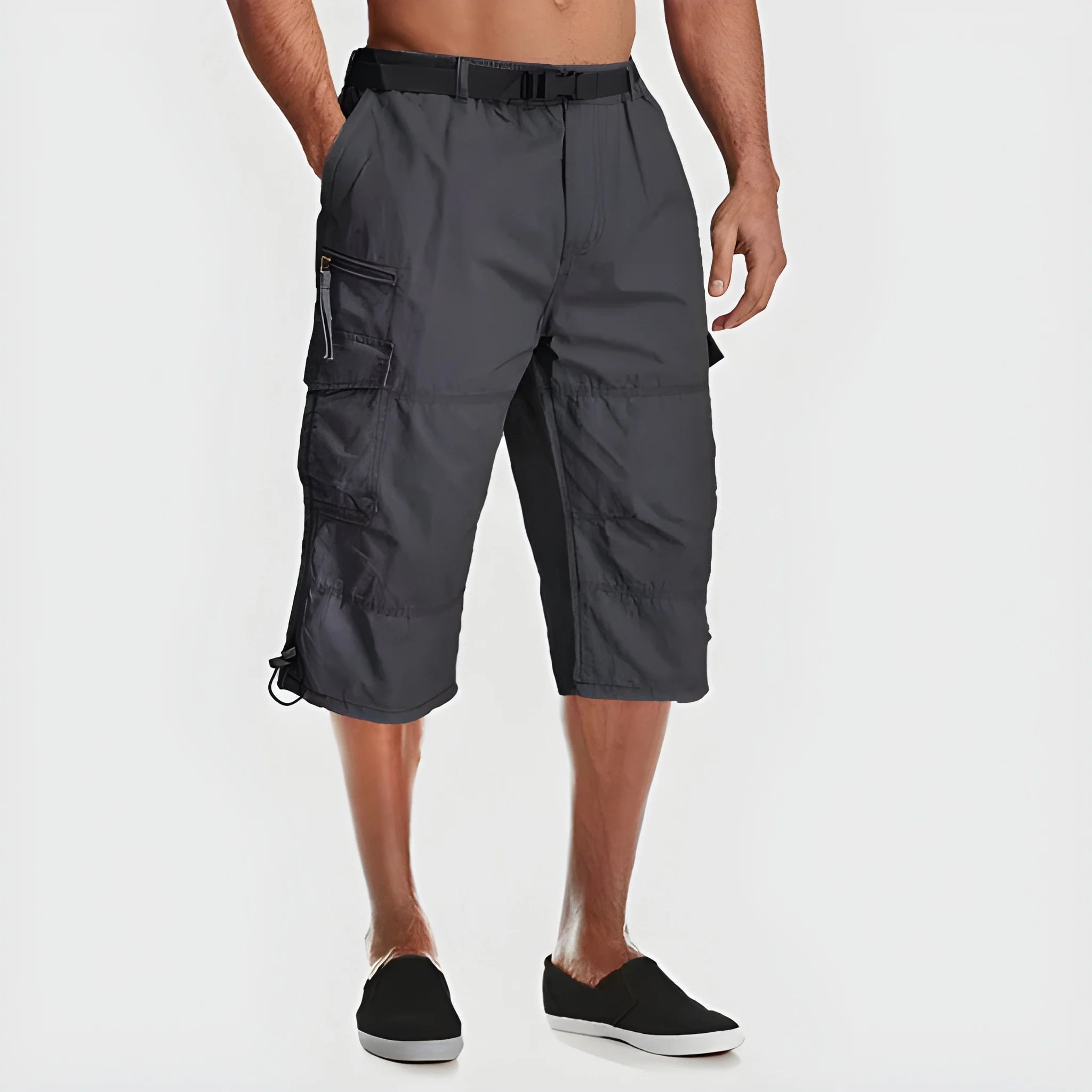 Men's Casual Shorts with Elastic Waist and Pockets