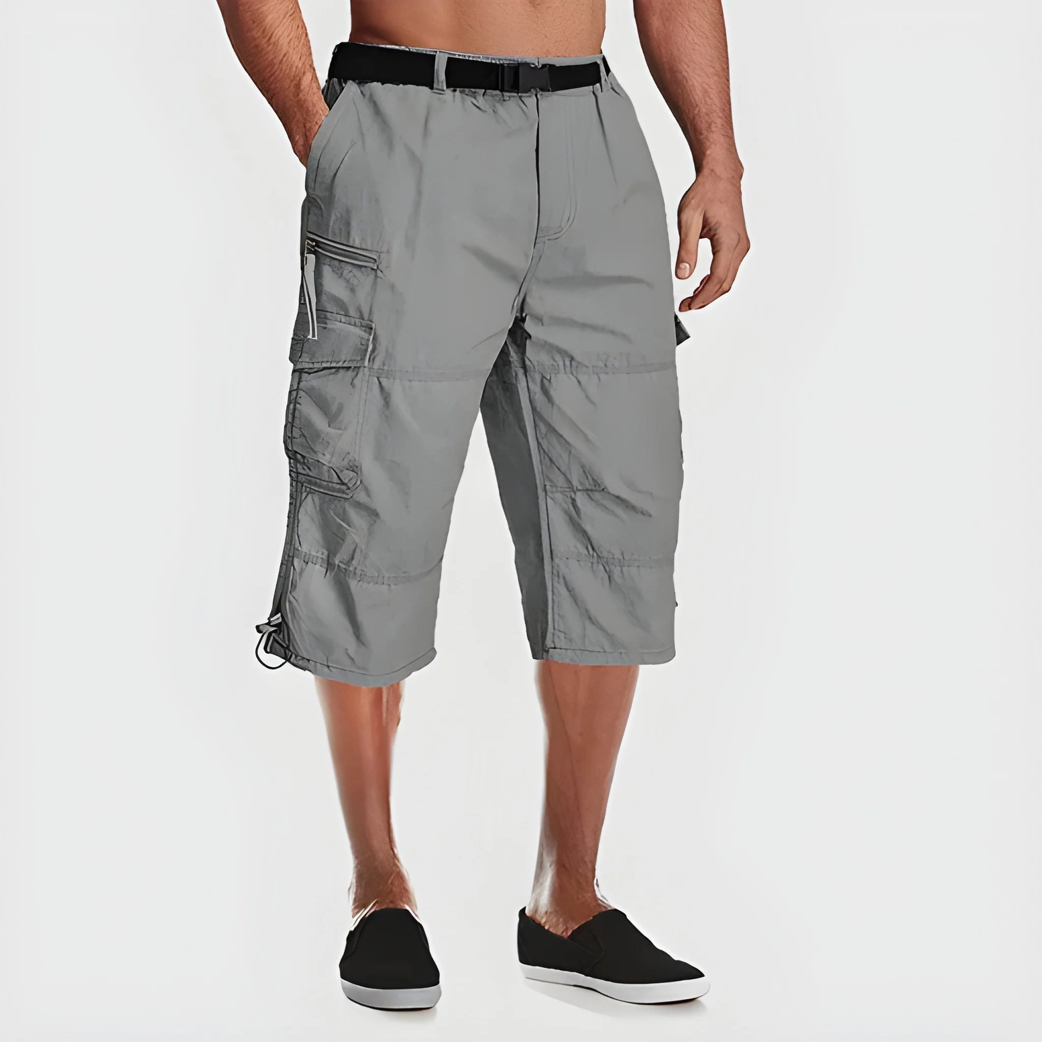 Men's Casual Shorts with Elastic Waist and Pockets
