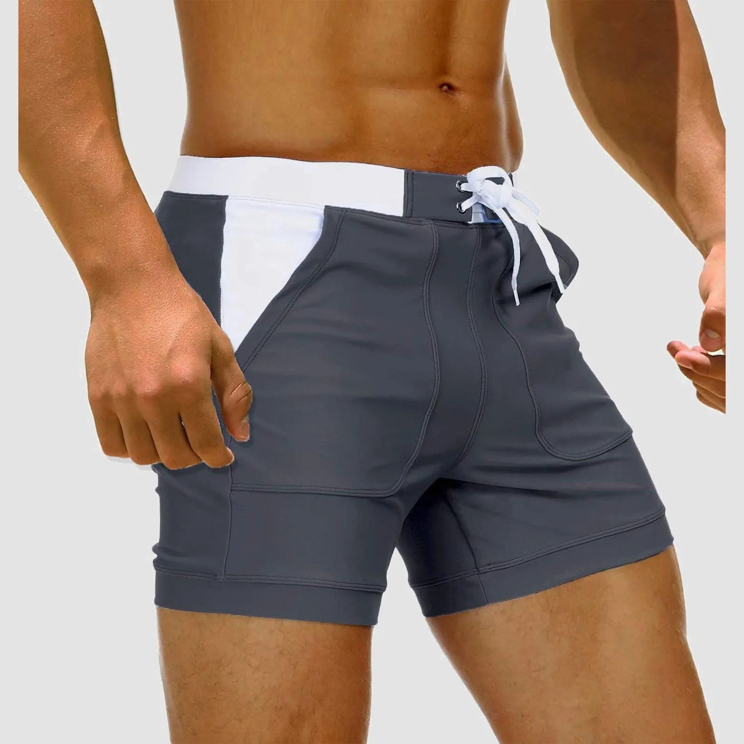Men's Swimming Trunks Shorts with Drawstring Waist and Pockets