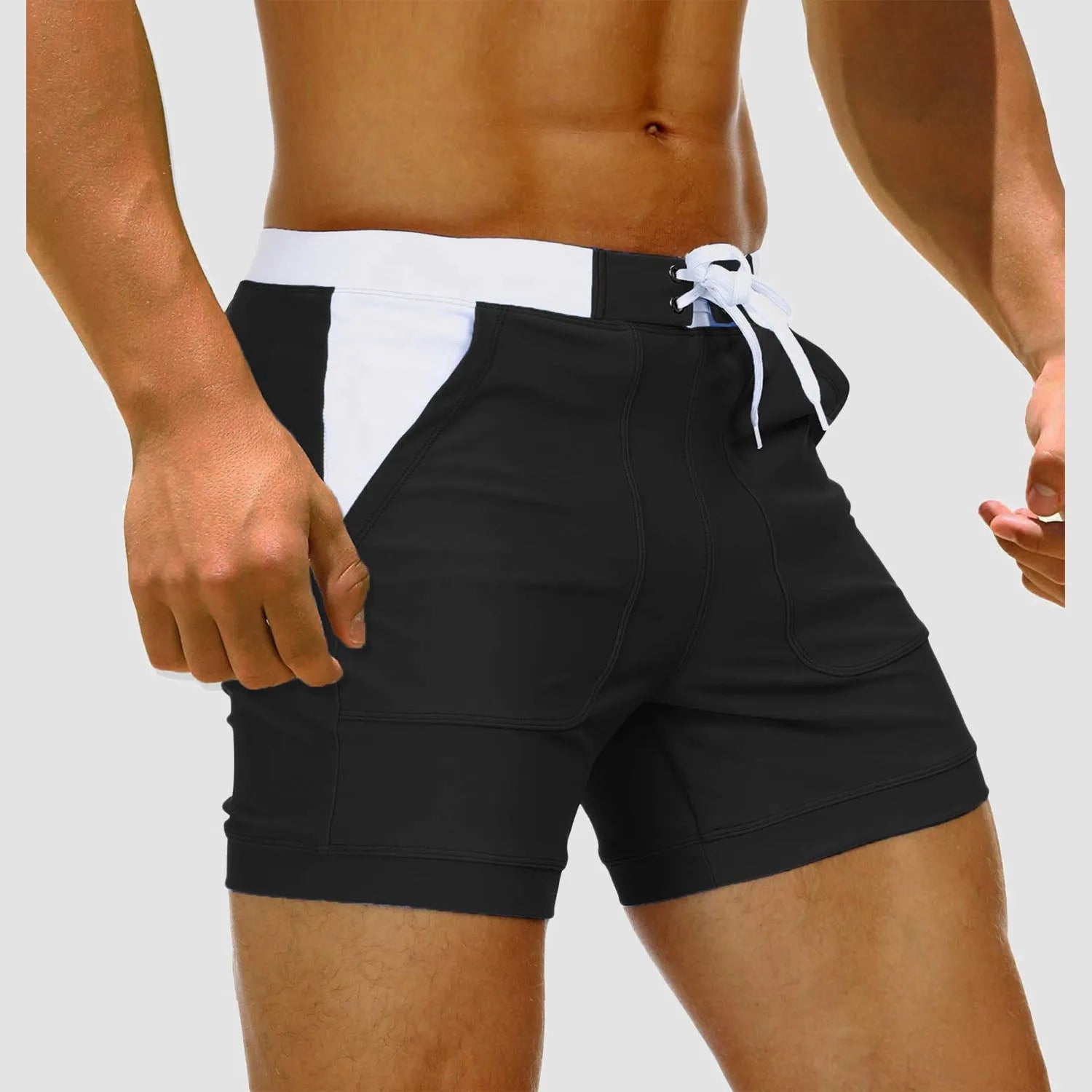 Men's Swimming Trunks Shorts with Drawstring Waist and Pockets