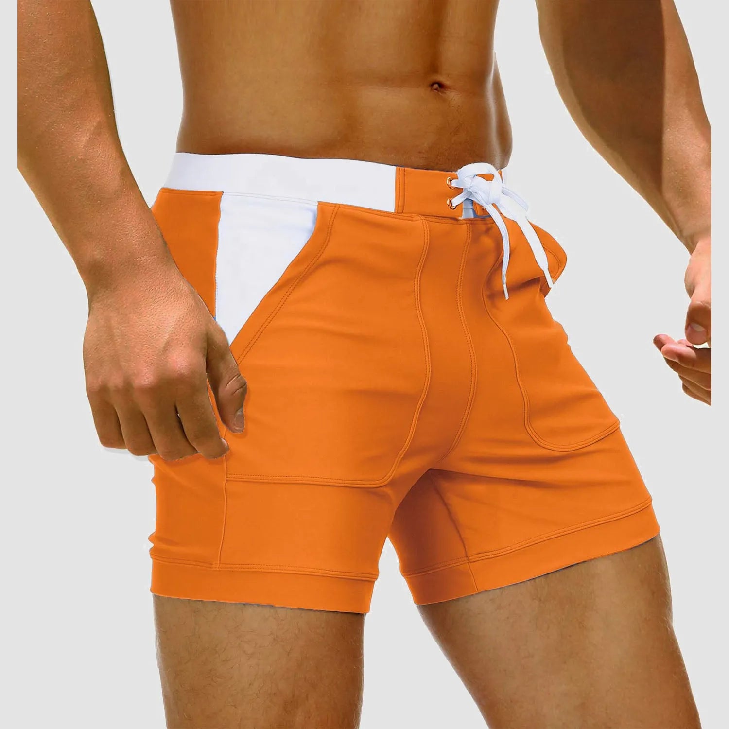 Men's Swimming Trunks Shorts with Drawstring Waist and Pockets