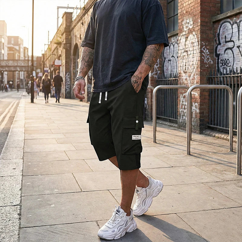 Men's Cargo Casual Shorts with Drawstring Waist