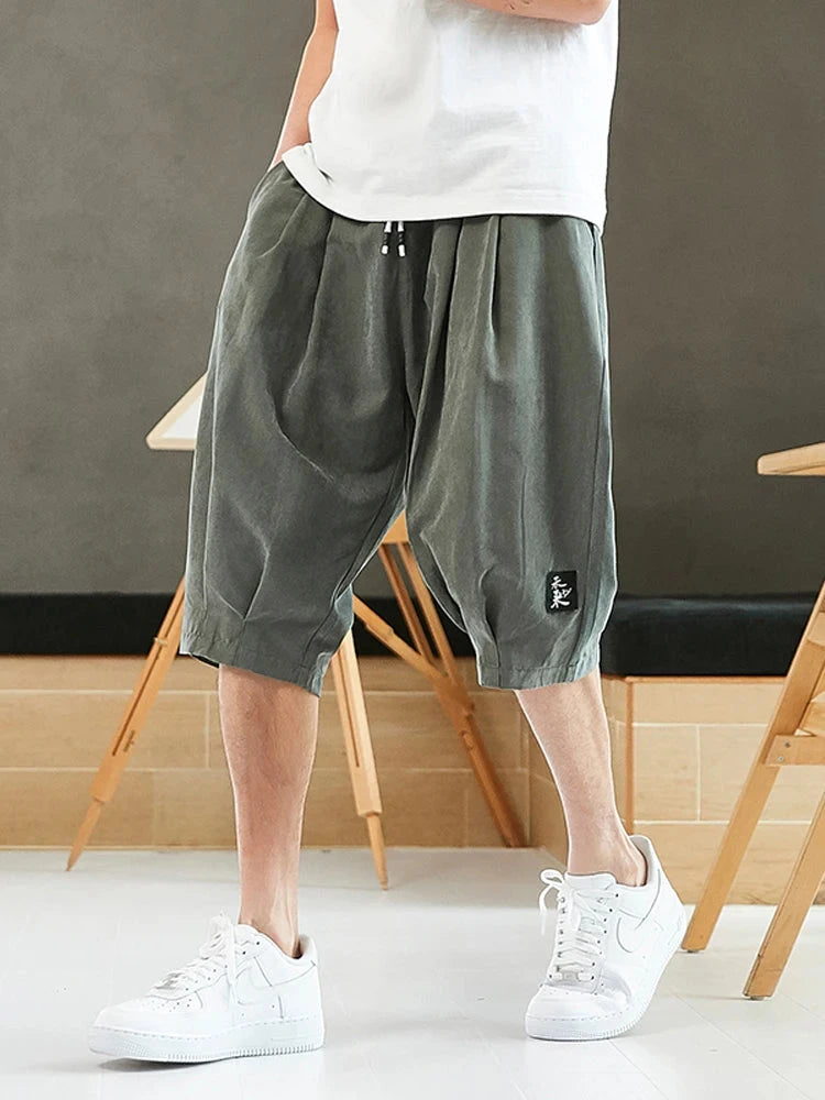 Men’s Summer Baggy Shorts with Drawstring Waist and Pockets