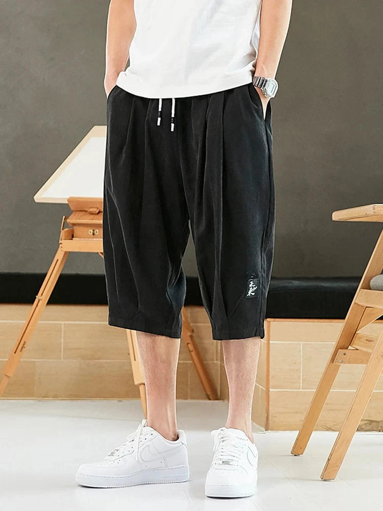 Men’s Summer Baggy Shorts with Drawstring Waist and Pockets