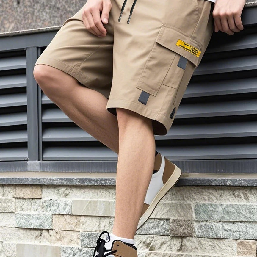 Men’s Summer Casual Shorts with Elastic Waist and Pockets