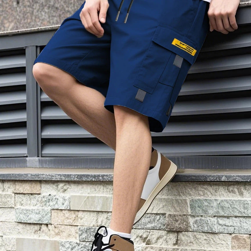 Men’s Summer Casual Shorts with Elastic Waist and Pockets