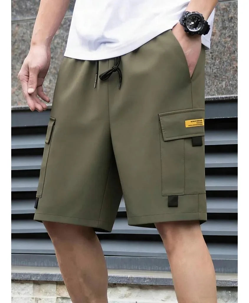 Men’s Summer Casual Shorts with Elastic Waist and Pockets