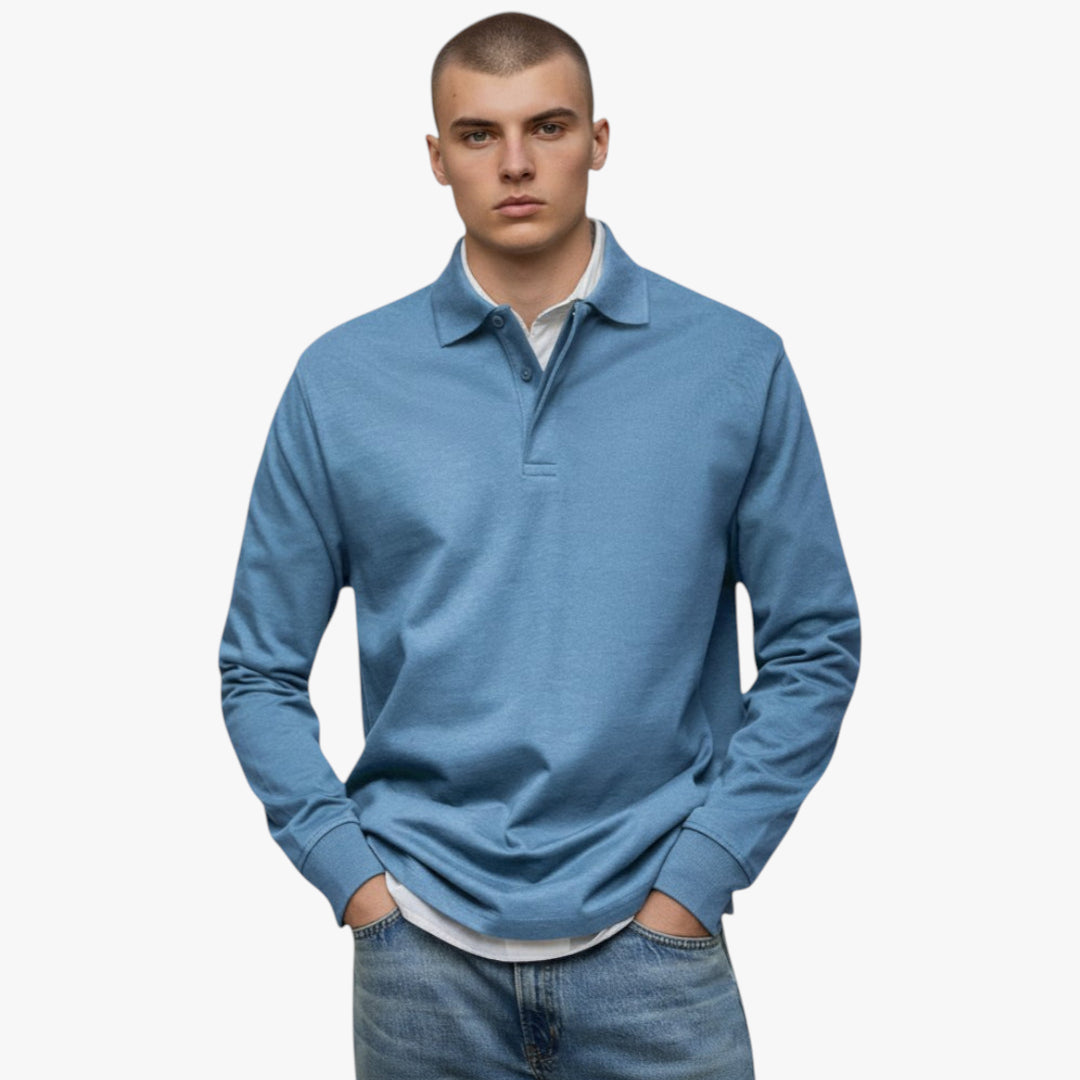 Men’s Mock Neck Pullover Top | Long Sleeve