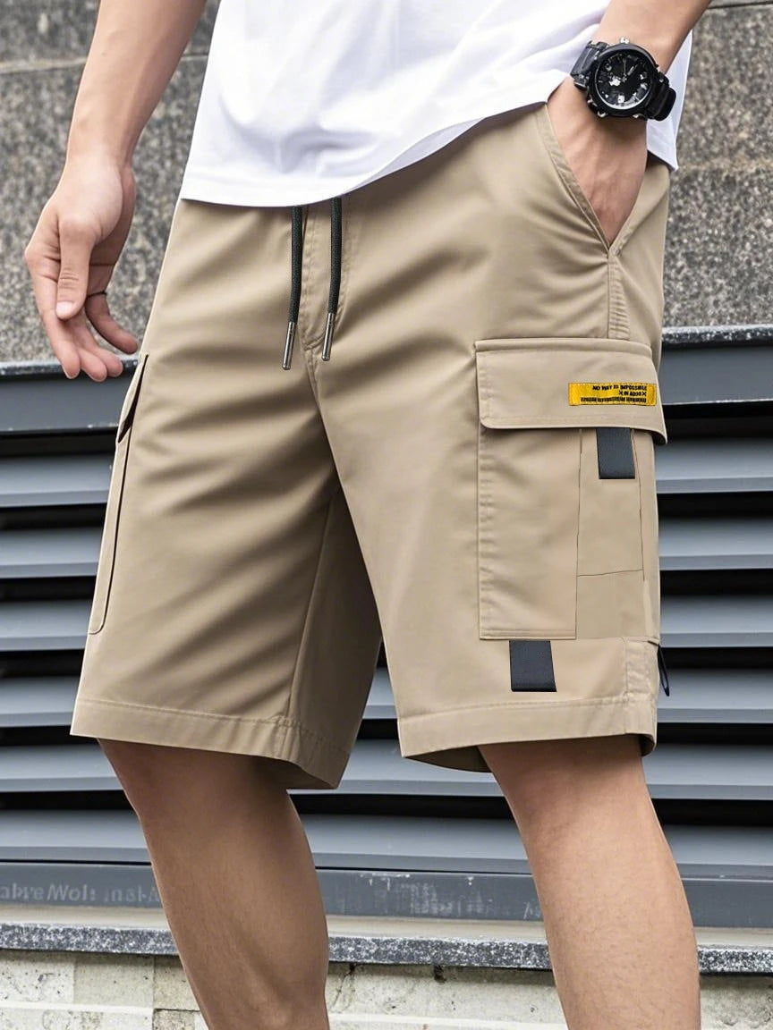 Men’s Summer Casual Shorts with Elastic Waist and Pockets