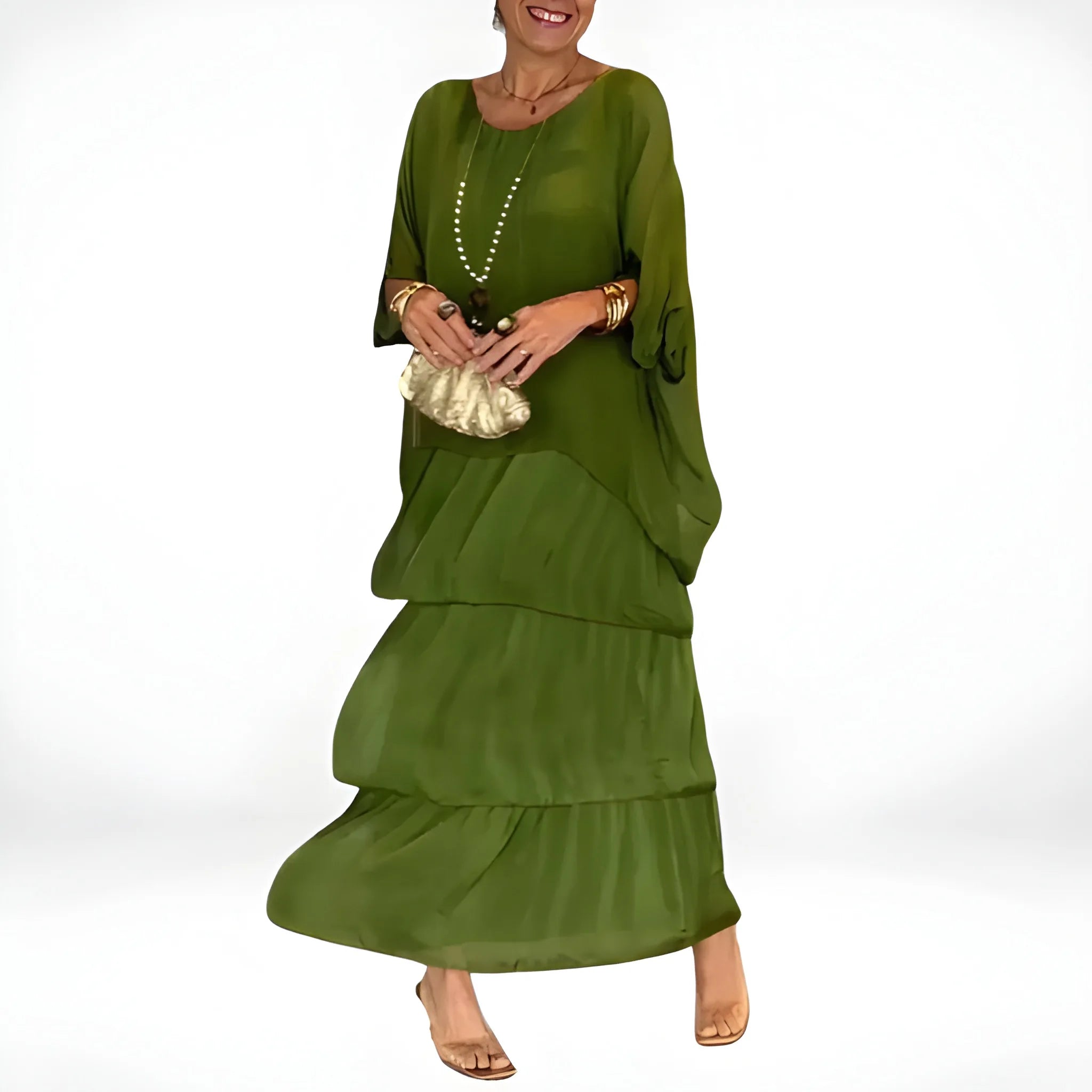 Women's Casual Boho Maxi Summer Dress with Tiered Skirt