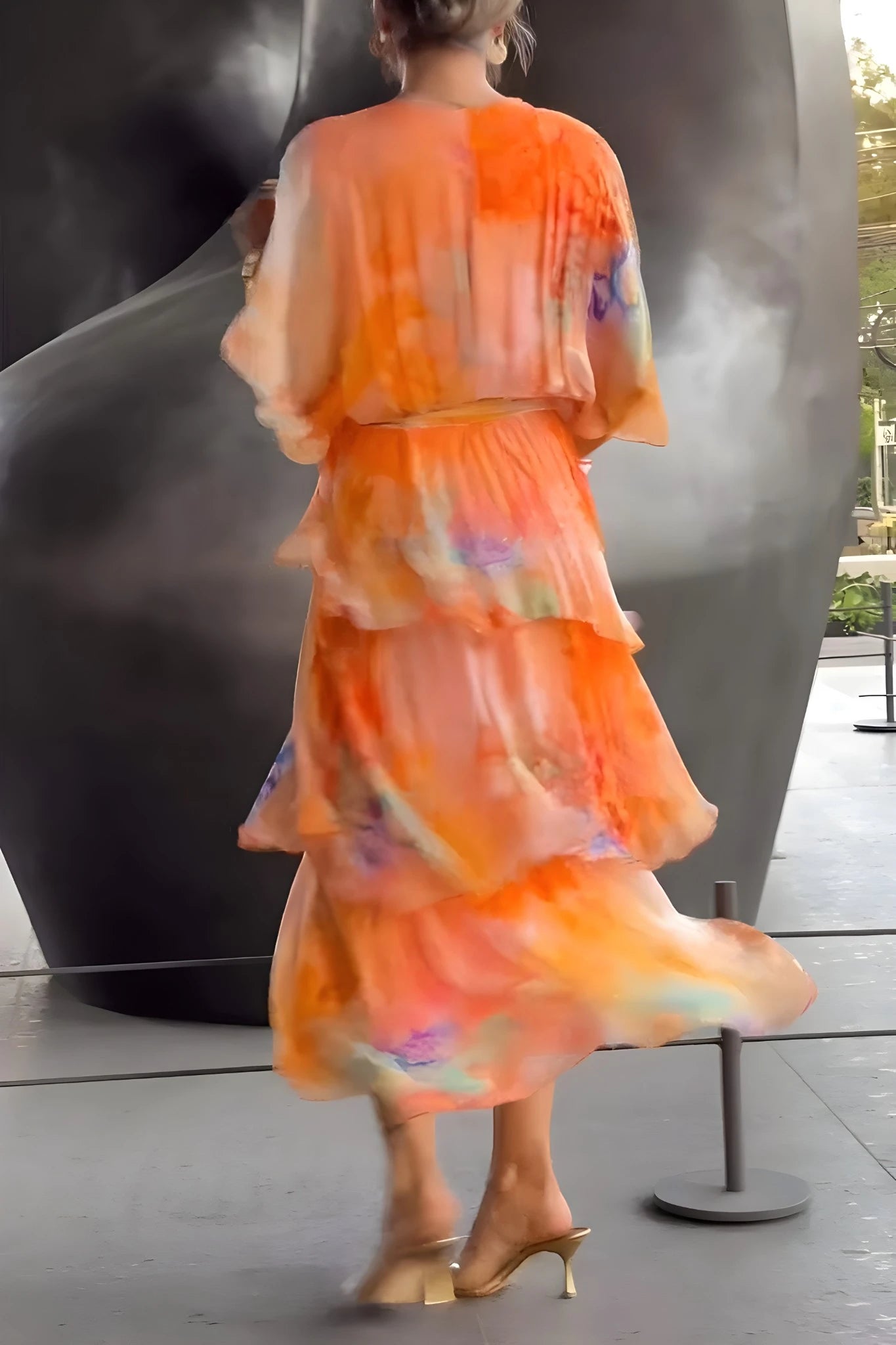 Women's Boho Printed Maxi Summer Dress with Tiered Skirt