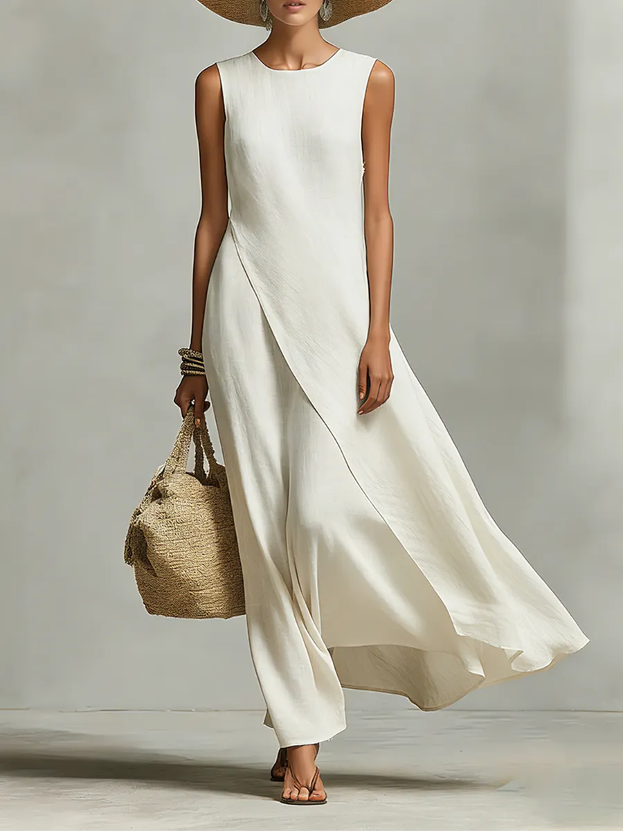 Women's Casual Flowy Maxi Summer Dress with Sleeveless