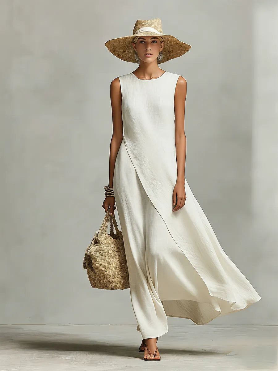 Women's Casual Flowy Maxi Summer Dress with Sleeveless