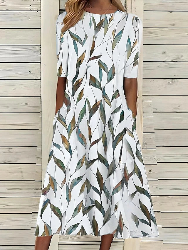 Women's Casual Midi Summer Dress with Pocket