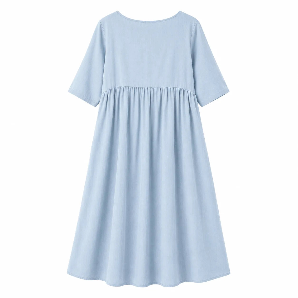 Women's Casual Midi Summer Dress with Short Sleeve