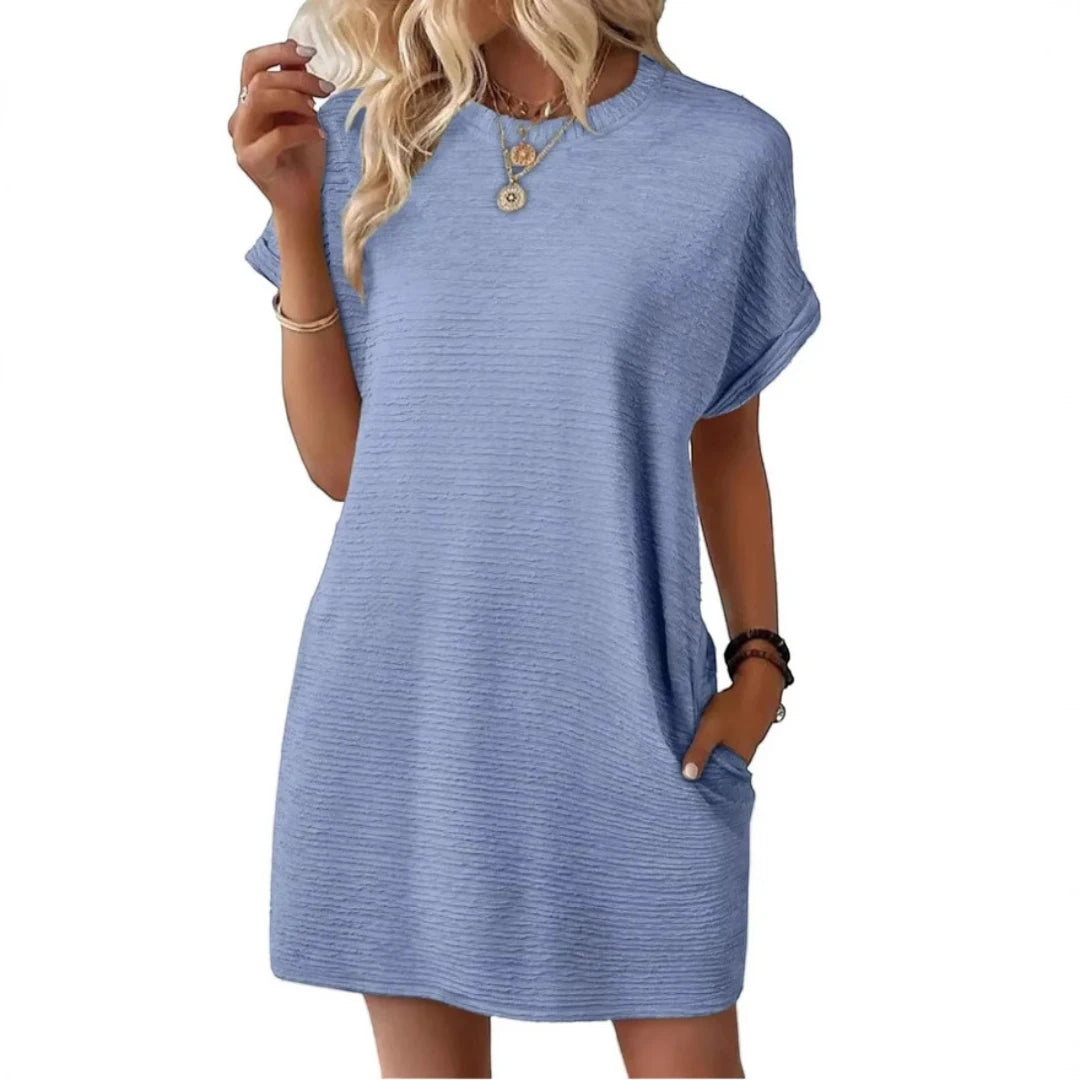 Women's Casual Mini Summer Dress with Short Sleeve