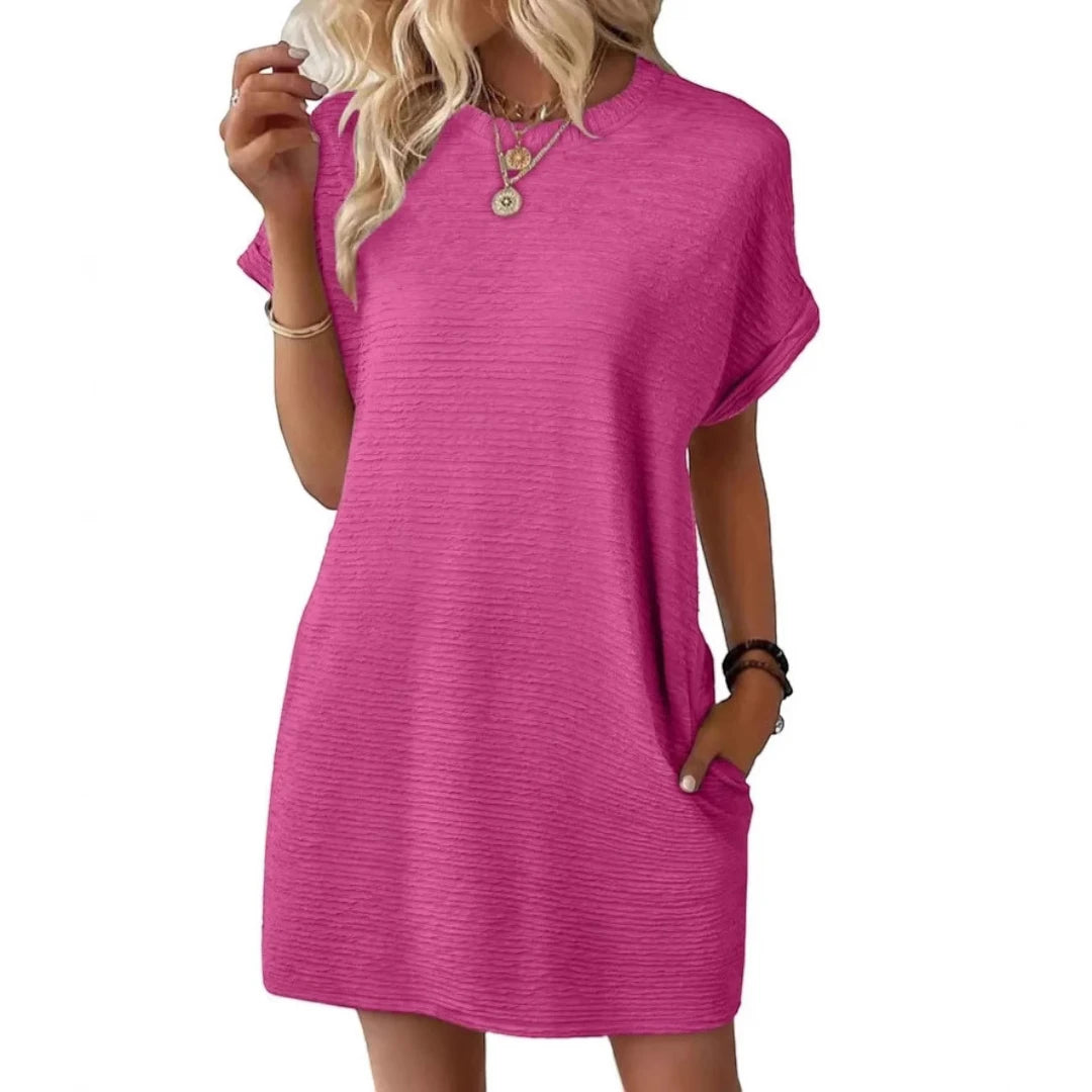 Women's Casual Mini Summer Dress with Short Sleeve