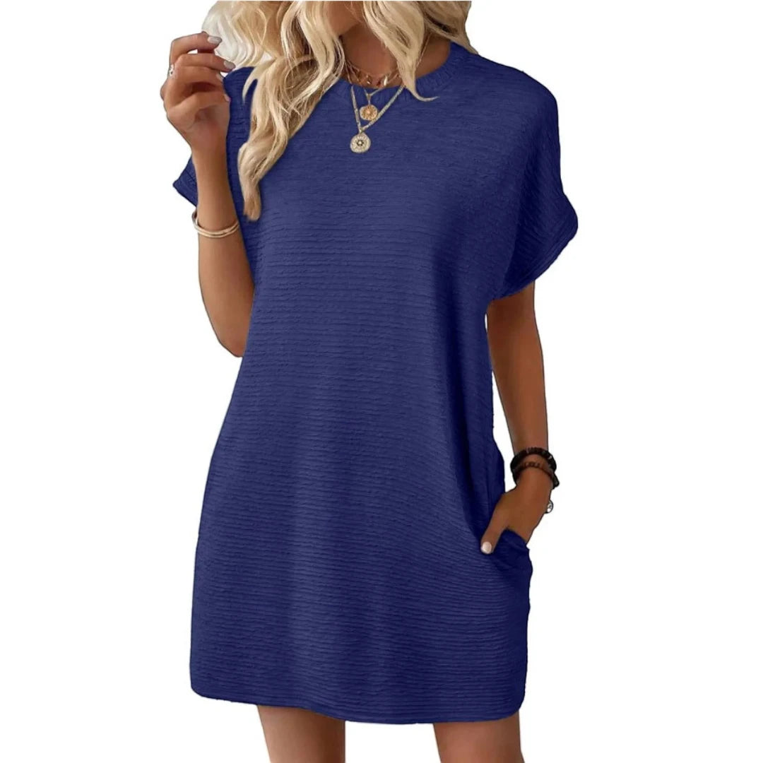Women's Casual Mini Summer Dress with Short Sleeve