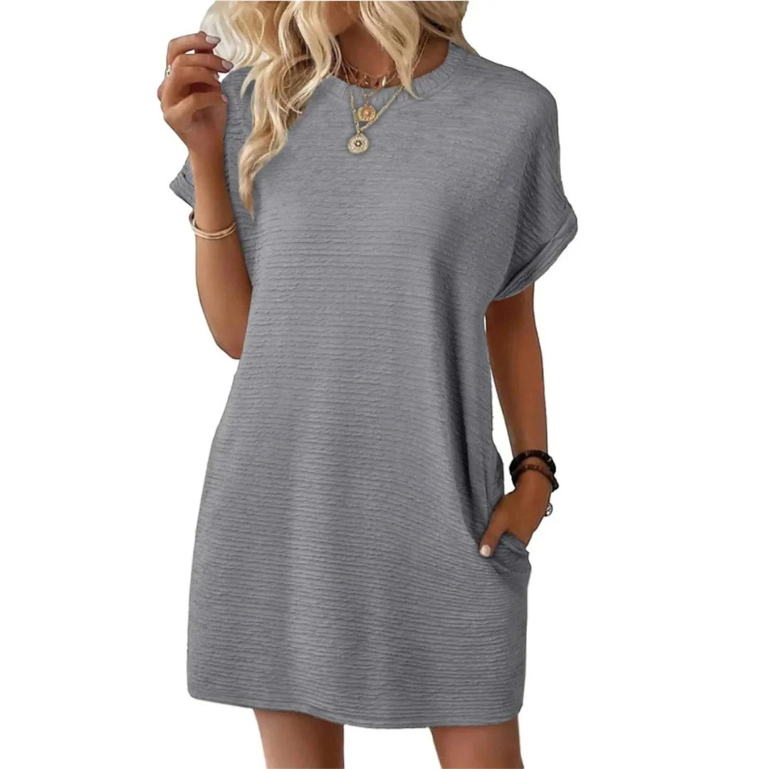 Women's Casual Mini Summer Dress with Short Sleeve