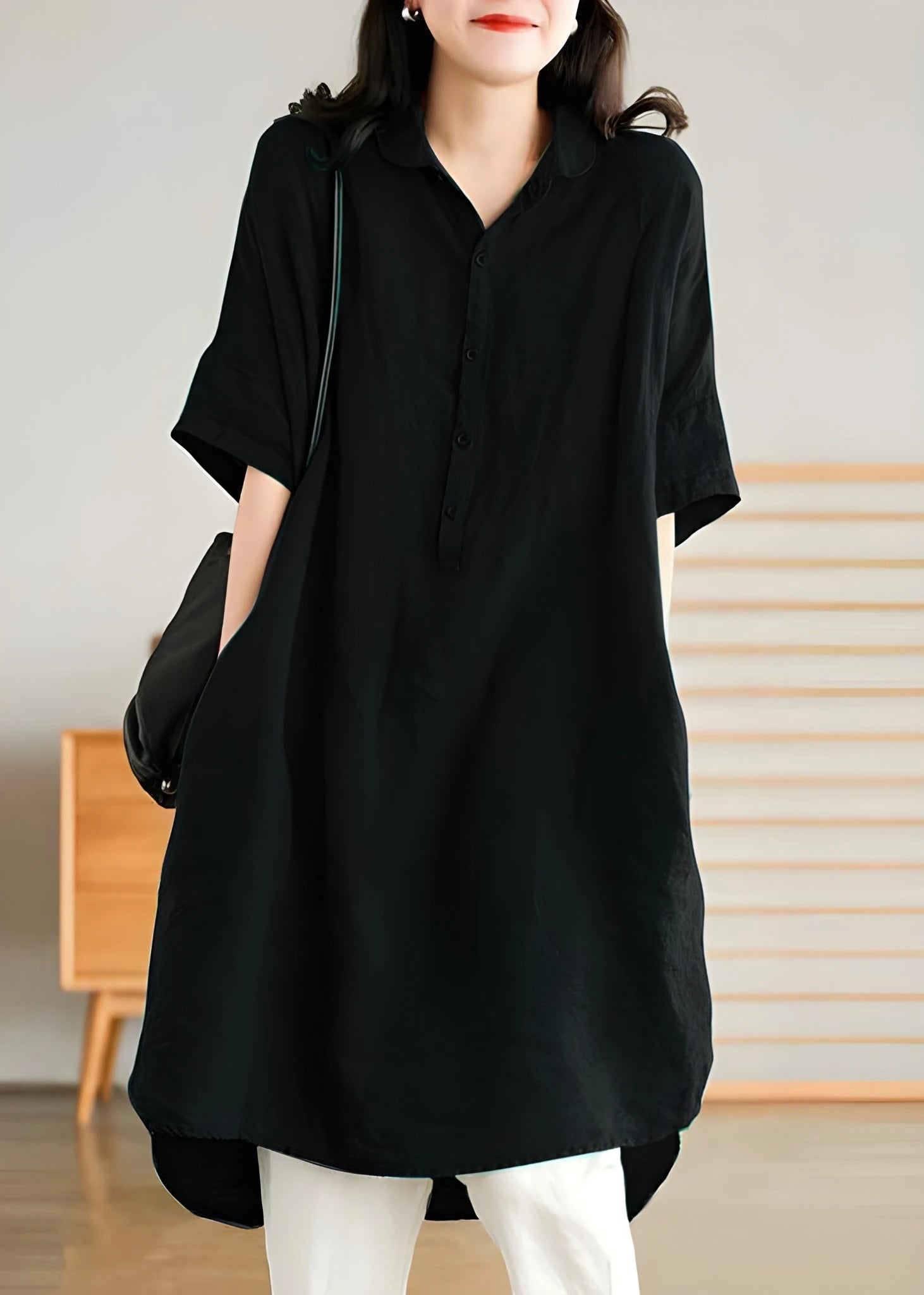 Women's Casual Plus Size Midi Summer Dress with Short Sleeve