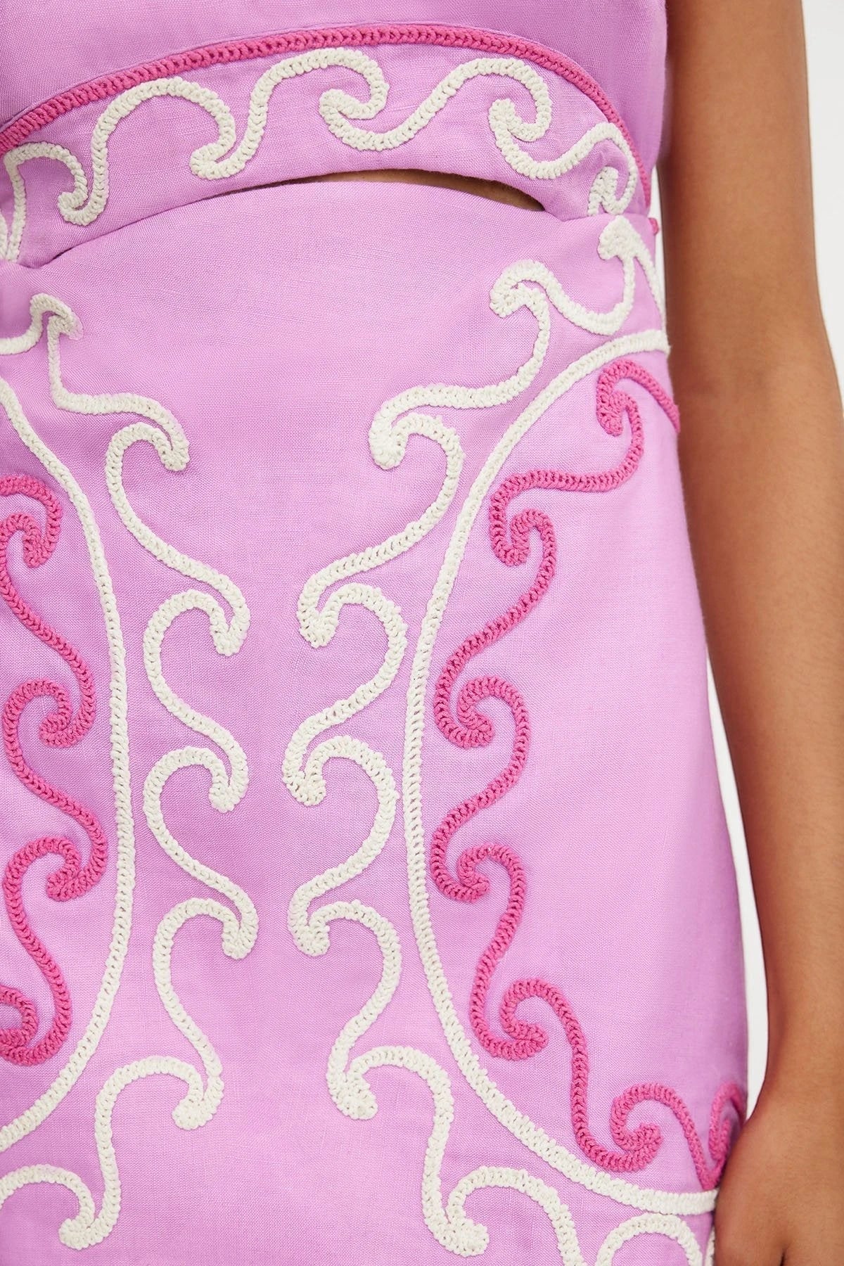 Women's Cute Elegant Mini Summer Dress with Embroidered