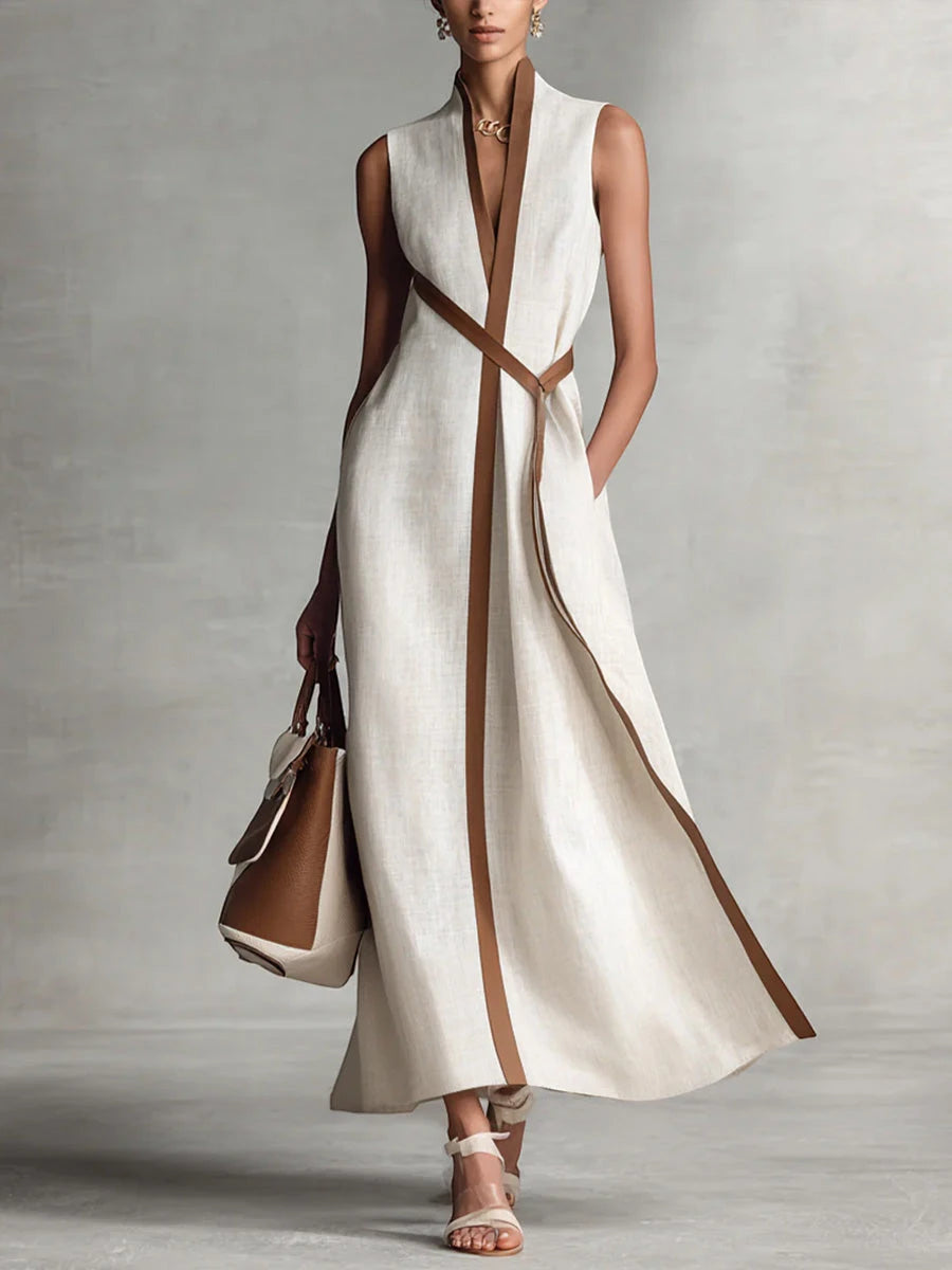 Women's Elegant Casual Maxi Summer Dress with Sleeveless Design
