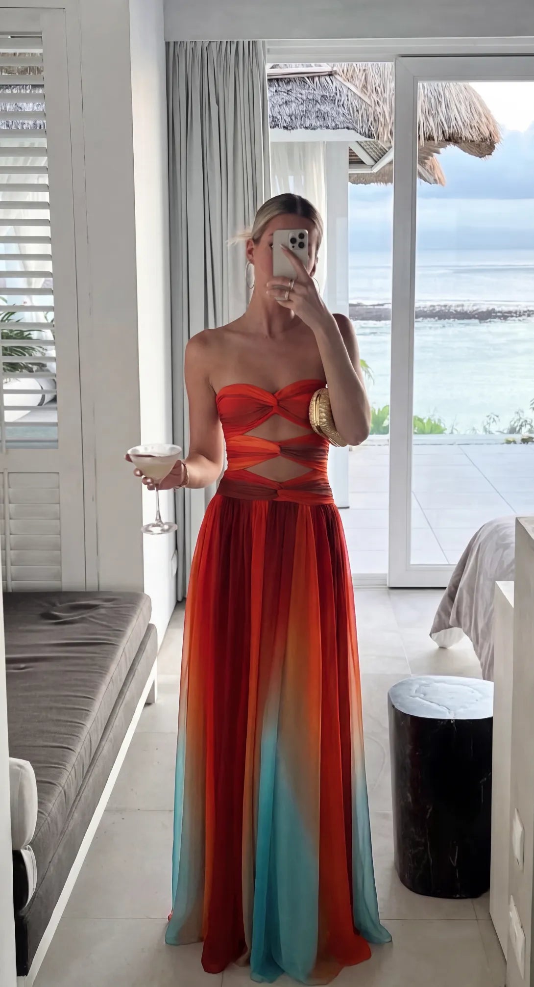 Women's Elegant Flowy Maxi Summer Dress with Strapless