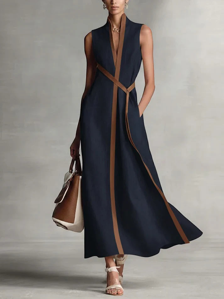 Women's Elegant Casual Maxi Summer Dress with Sleeveless Design