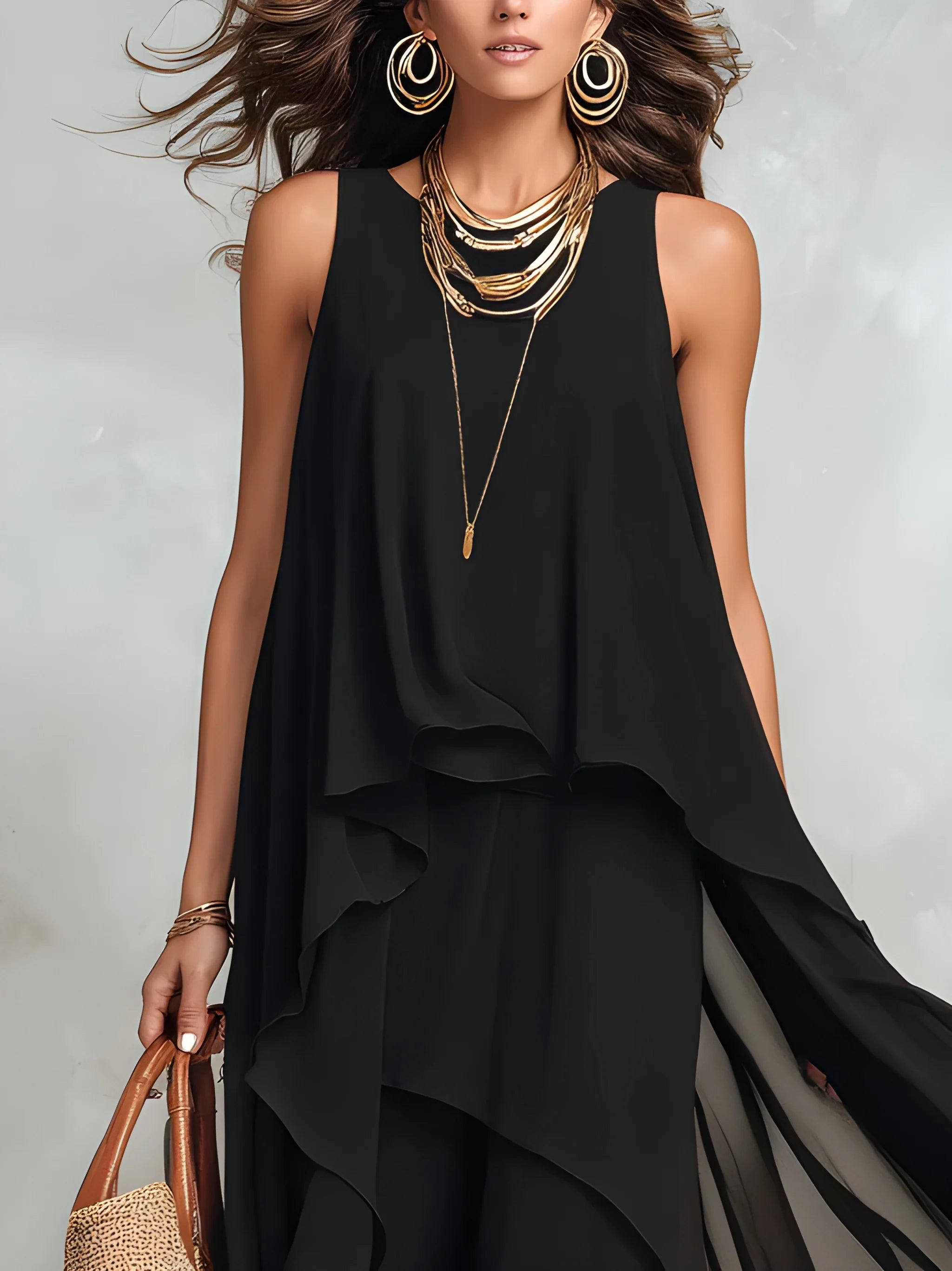 Women's Casual Elegant Maxi Summer Dress with Tiered Skirt