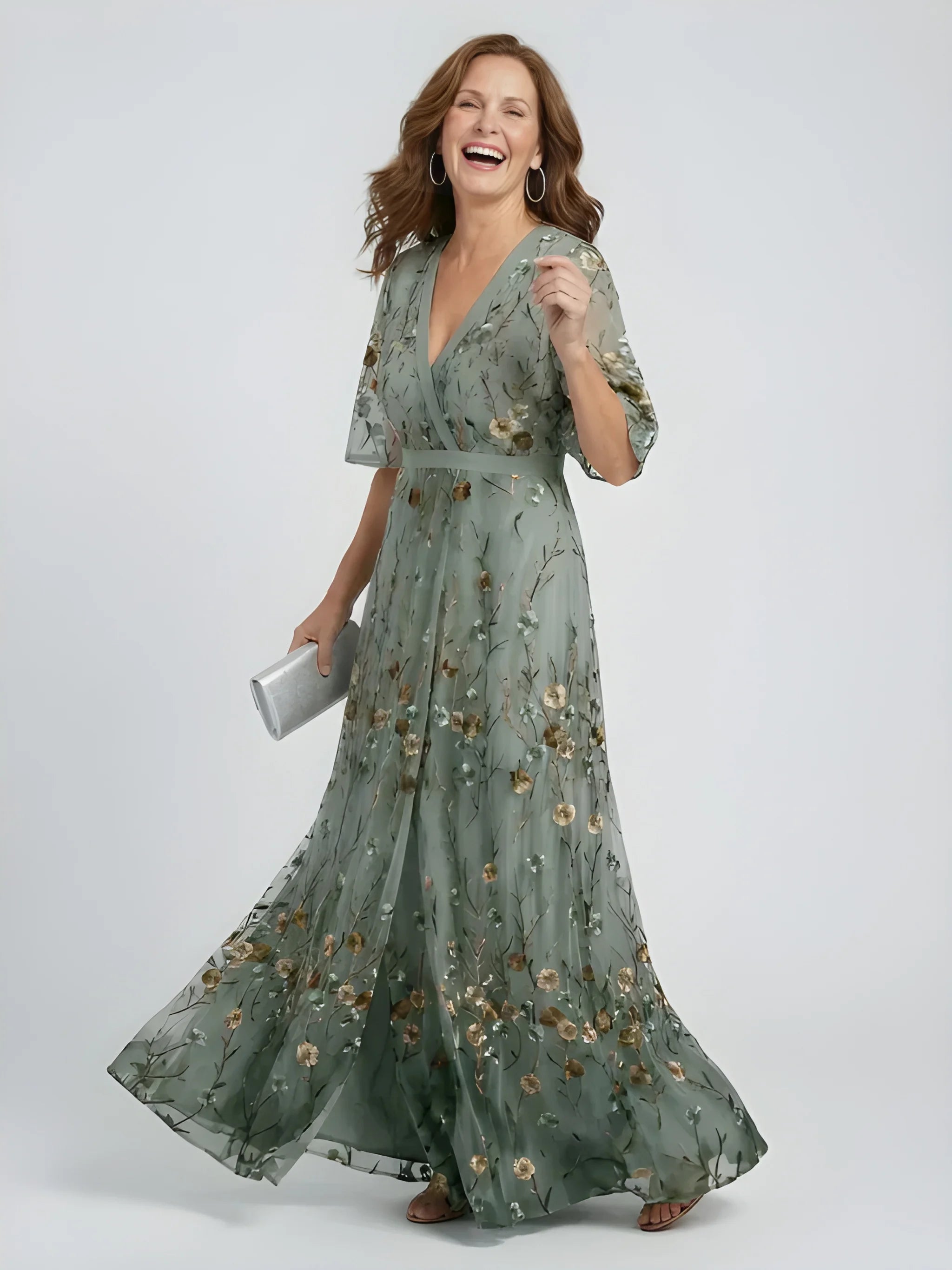 Women's Casual Floral Maxi Summer Dress with Halter Neckline
