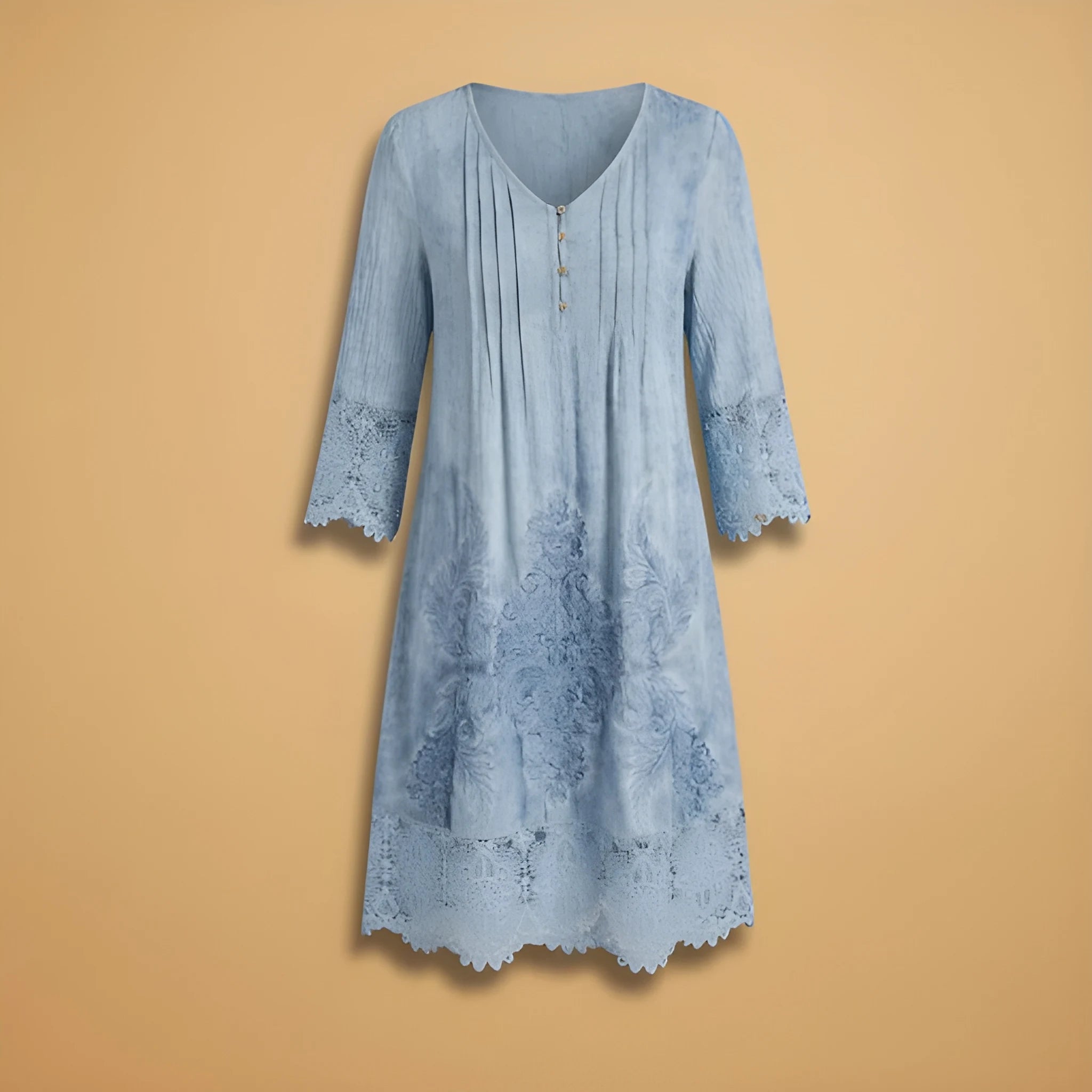 Women's Vintage Elegant Midi Summer Dress with Lace