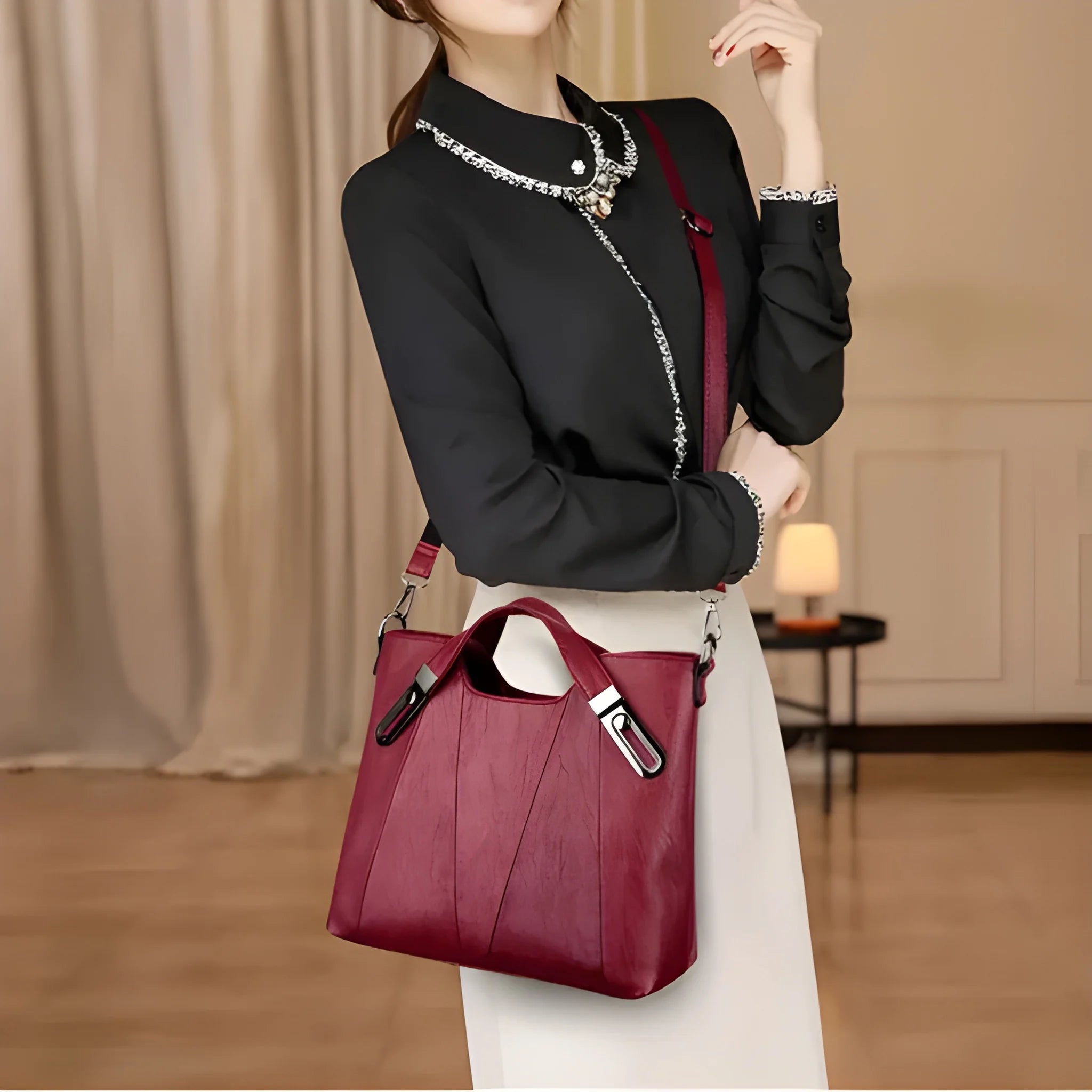 Women's Structured Crossbody Bag Multi-Compartment