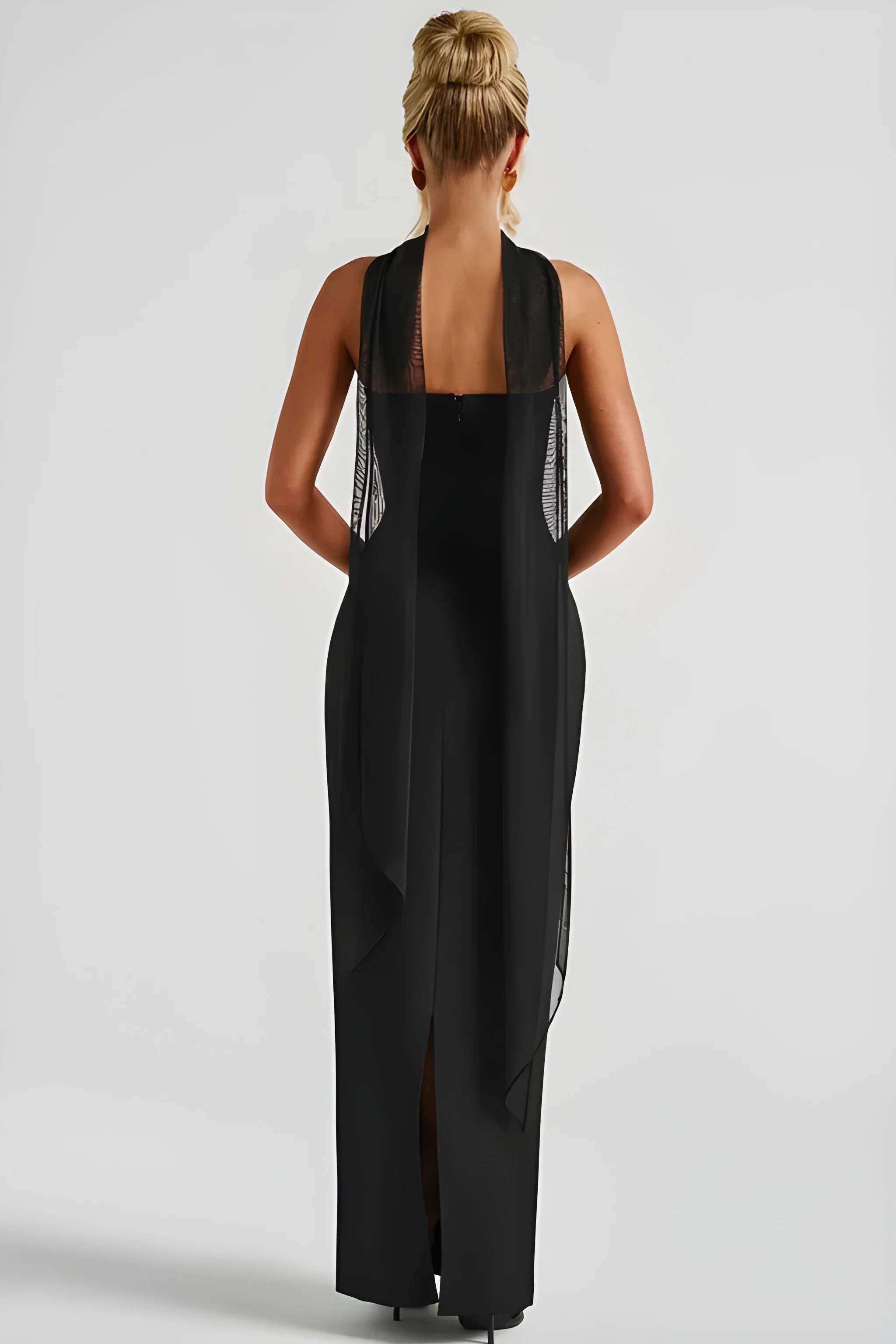 Women's Formal Maxi Wedding Guest Dress with Strapless Neckline