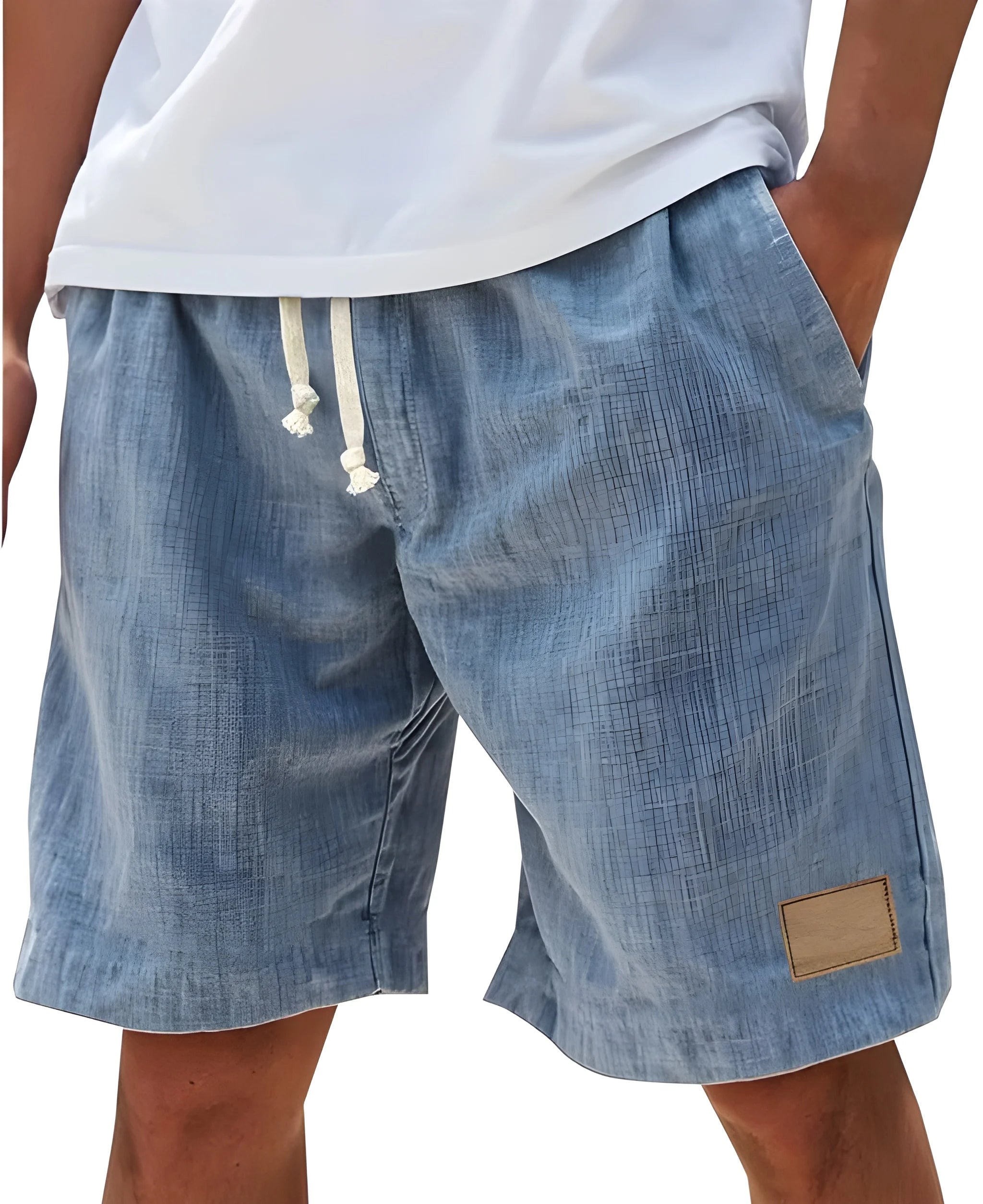 Men's Summer Beach Shorts with Drawstring Waist and Pockets
