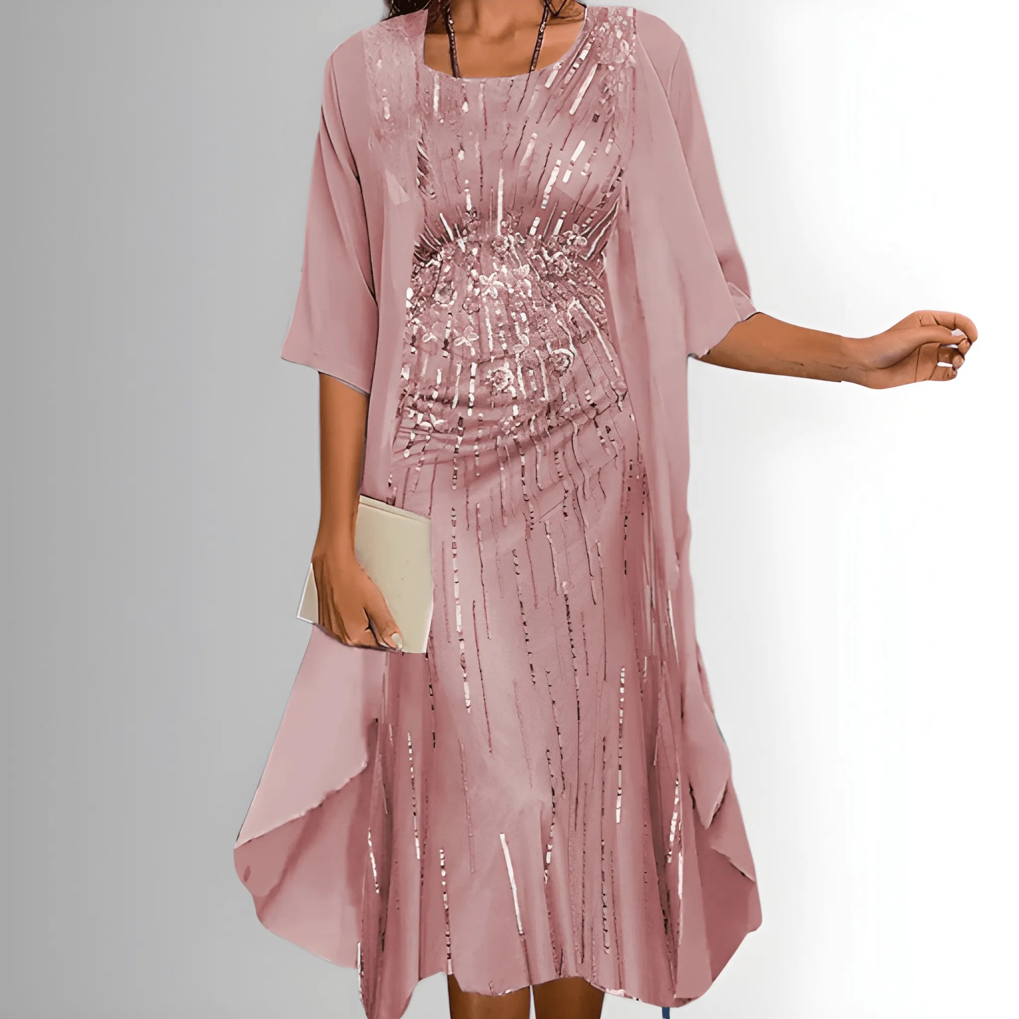 Women's Elegant Flowy Midi Summer Dress with Blouse