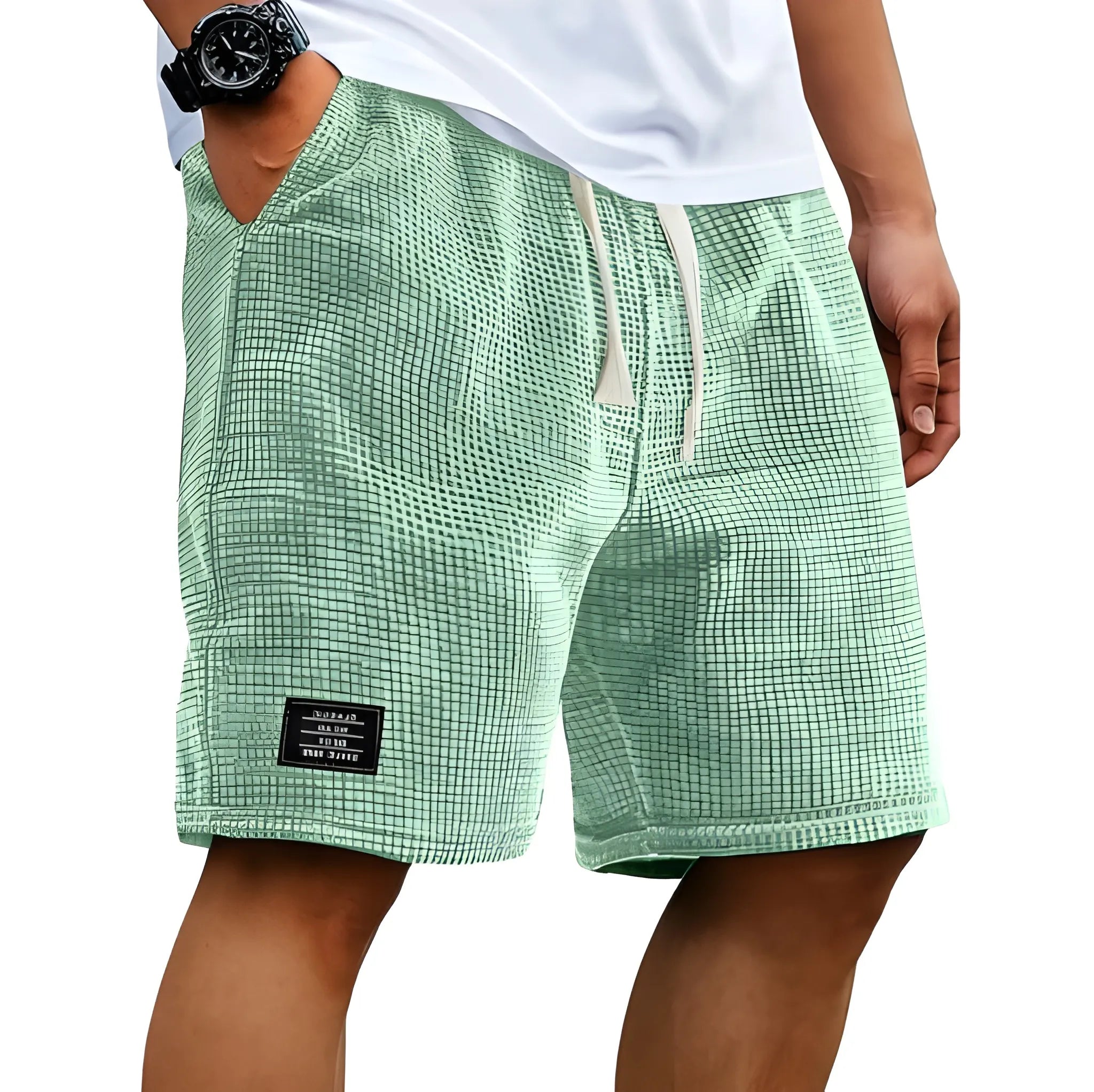 Men's Summer Casual Shorts with Drawstring Waist and Pockets