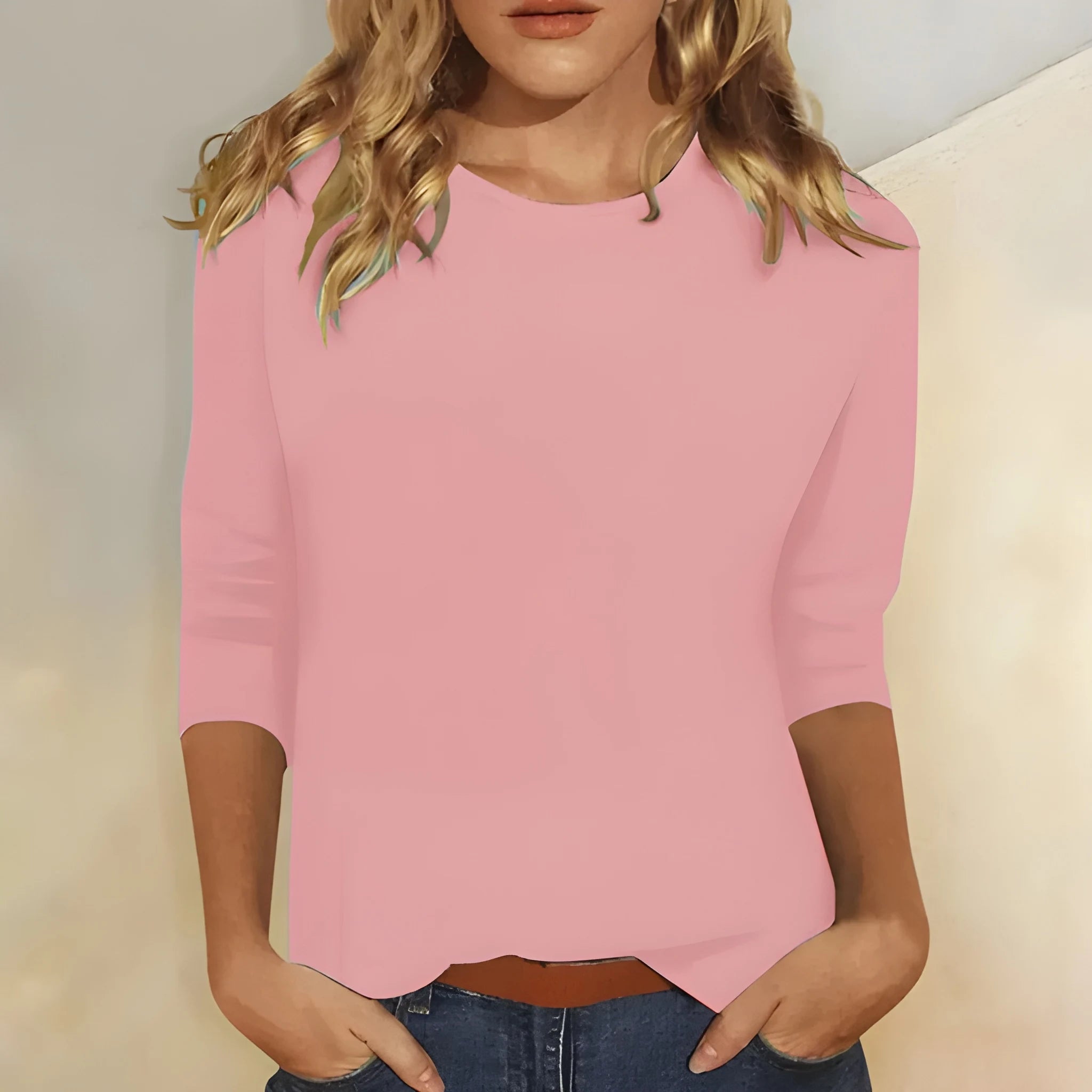 Women's Casual Summer T-Shirt with Crew Neck